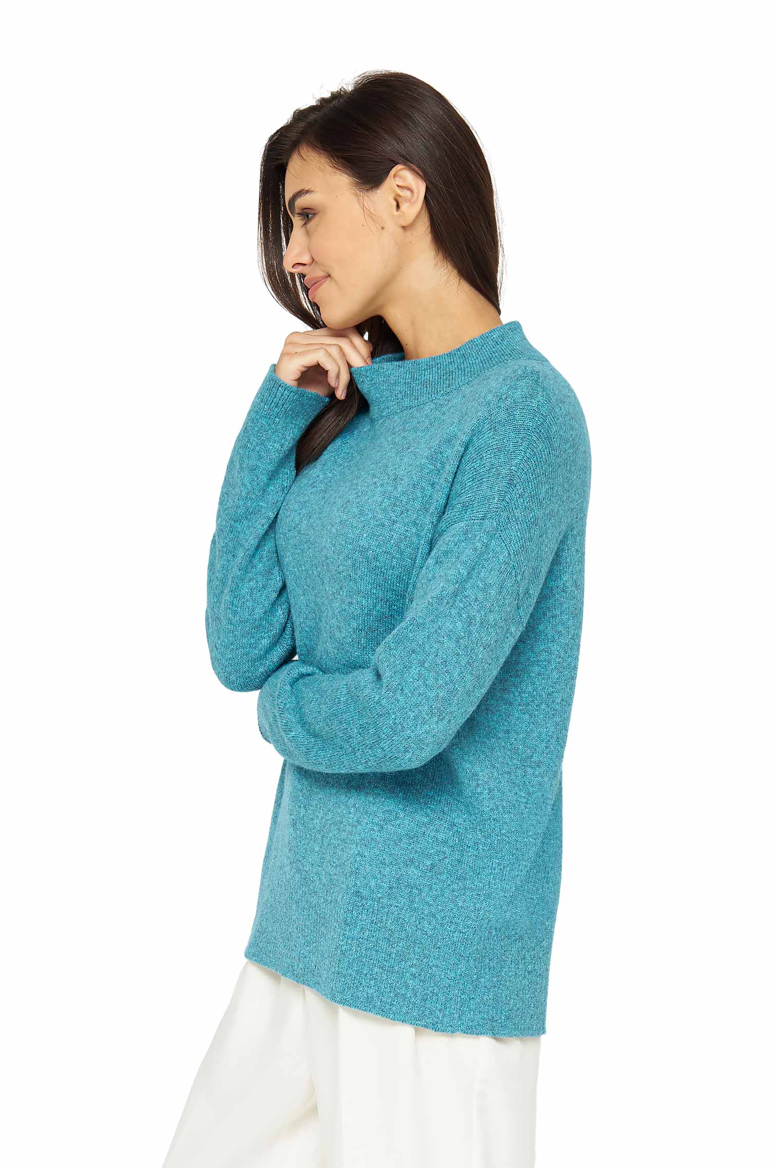 Alpaka Pullover GRAZIA aus Alpaka-Merino-Mix-türkis