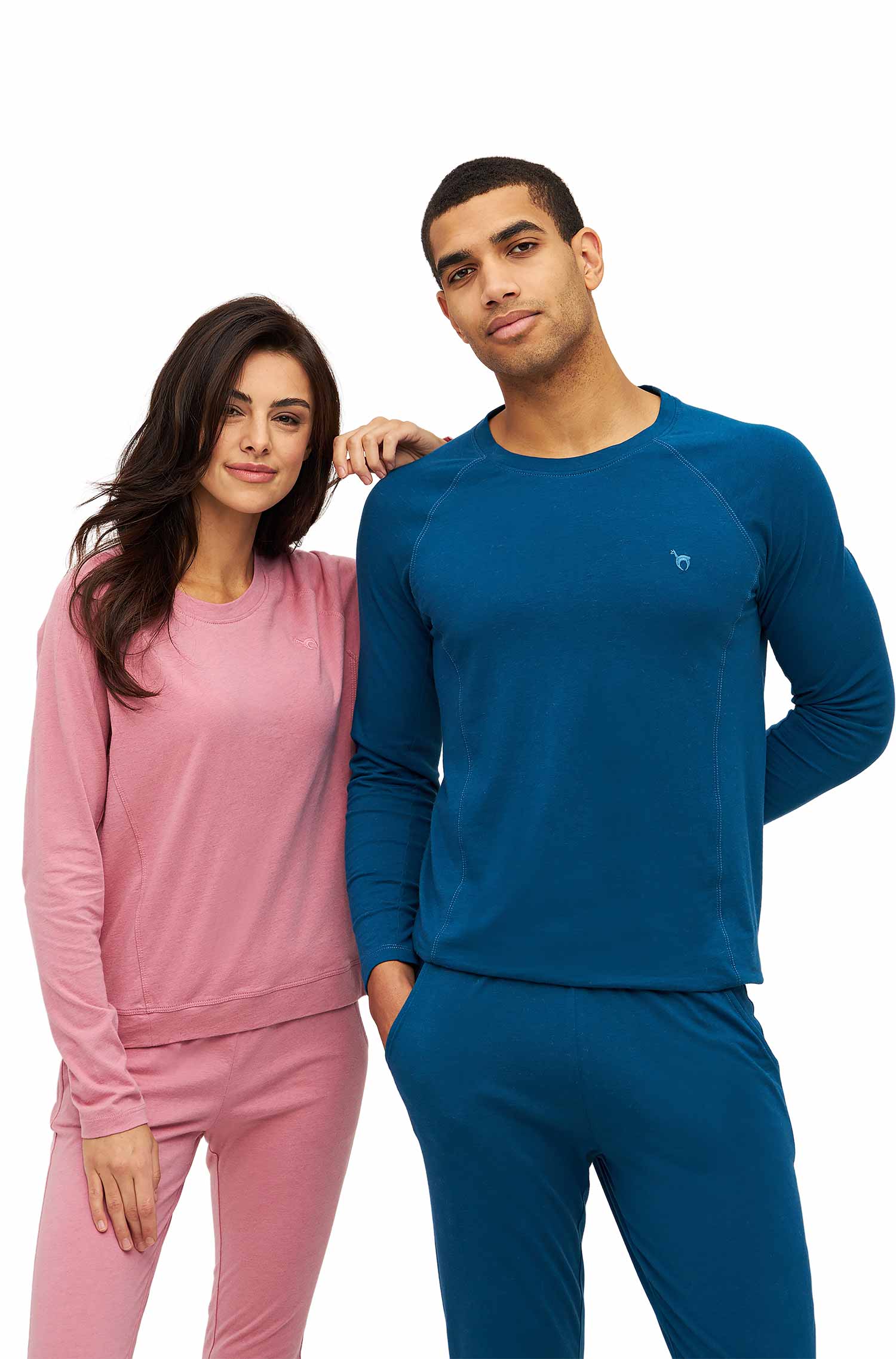 Alpaka Pyjama Herren Oberteil DREAMLINE aus Alpaka-Baumwoll-Mix-midnight blue