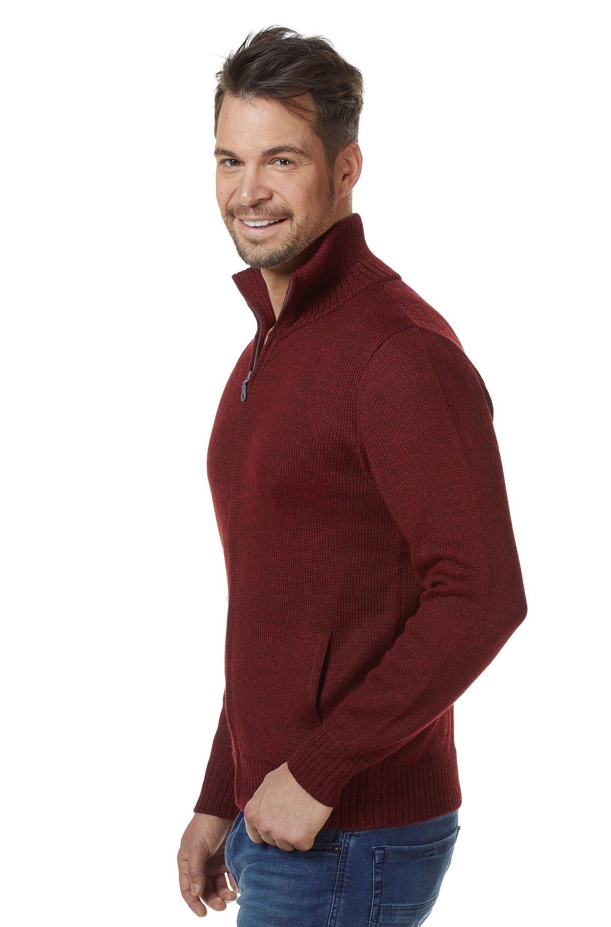 Alpaka Strickjacke RONALDO-rot
