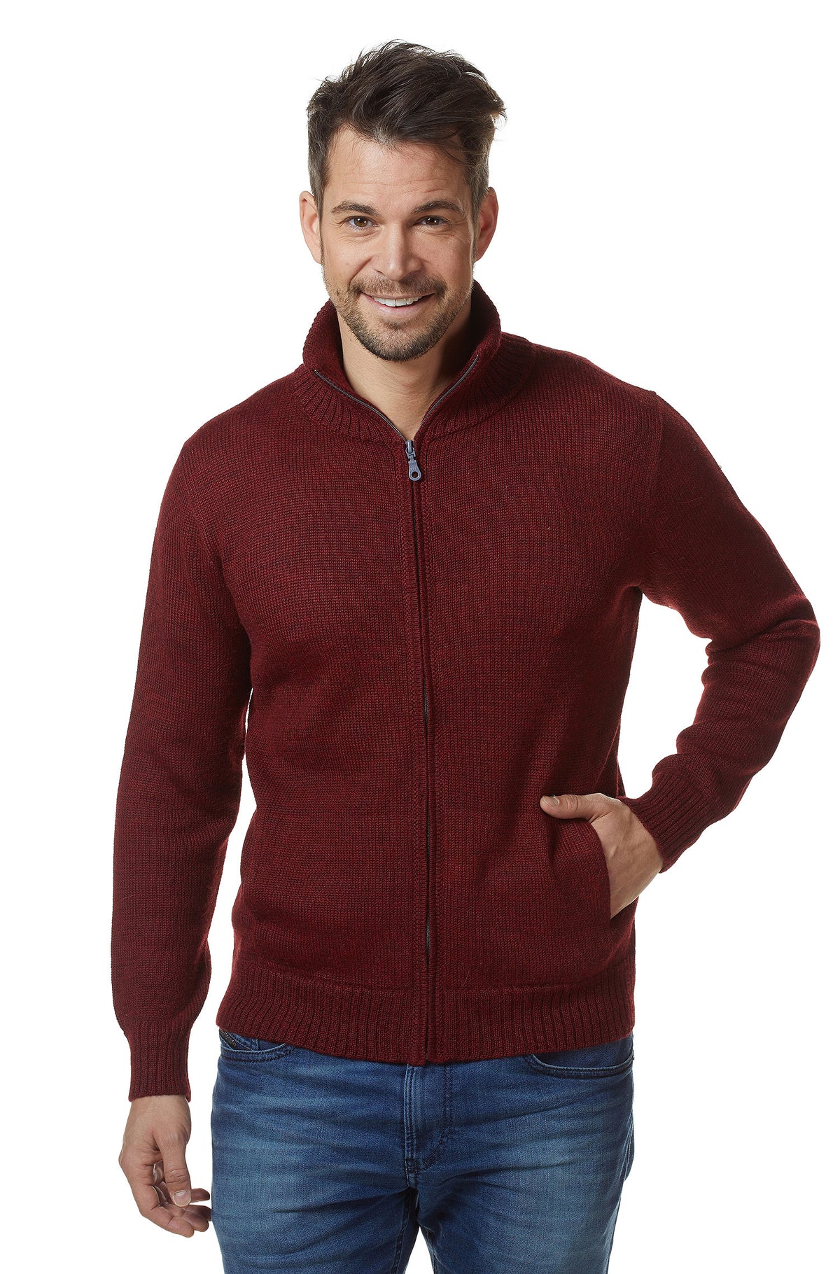 Alpaka Strickjacke RONALDO-rot