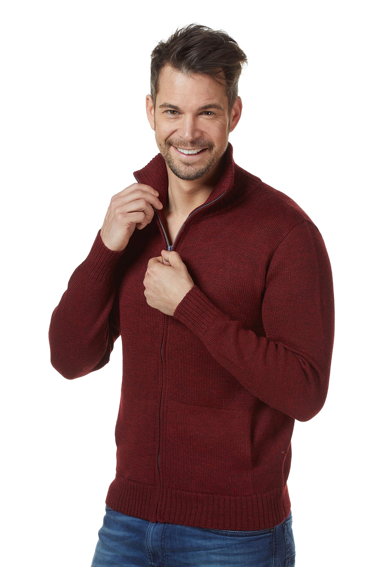 Alpaka Strickjacke RONALDO-rot