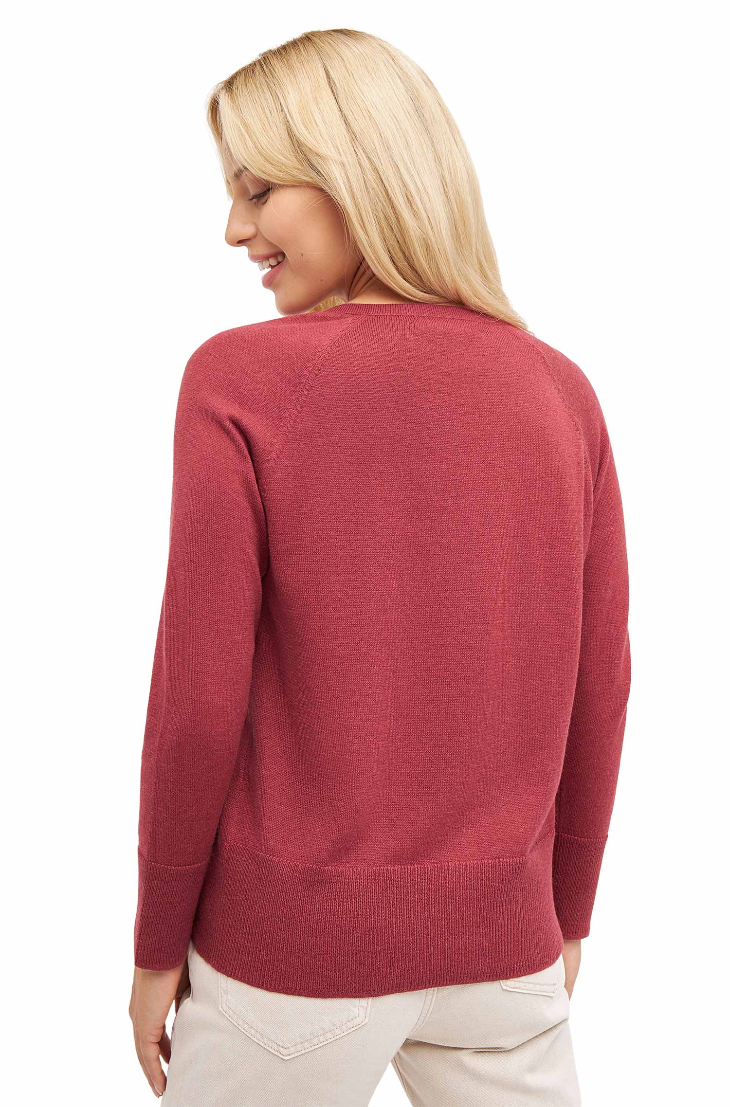 Cardigan ALINA aus Baby-Alpaka-Baumwoll-Mix-sienna rot