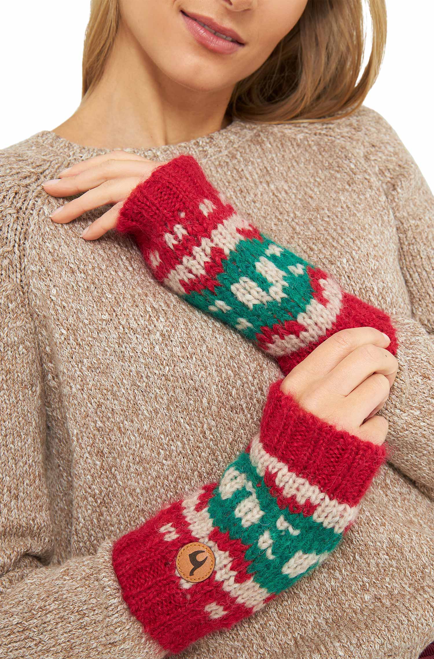 Alpaka Pulswärmer NAVIDAD aus Alpaka-Merino-Mix-navidad