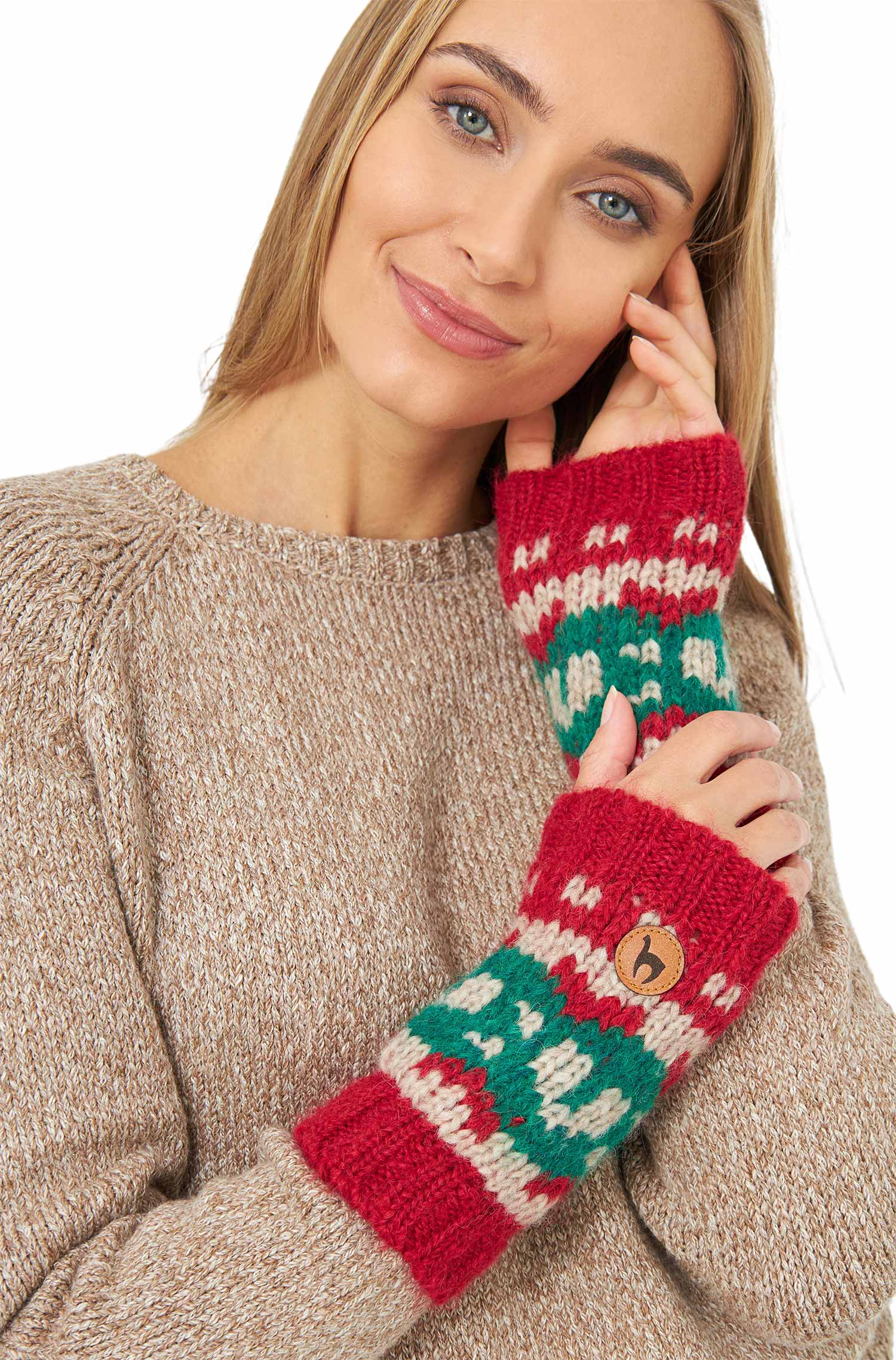 Alpaka Pulswärmer NAVIDAD aus Alpaka-Merino-Mix-navidad