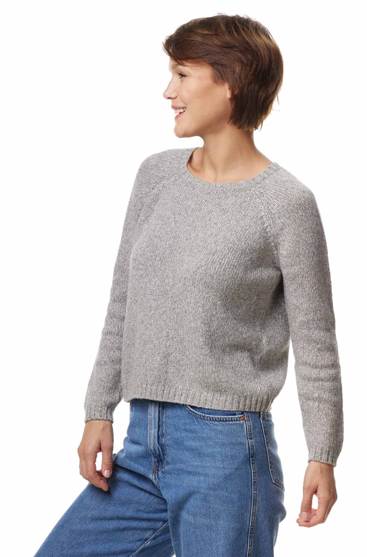 Alpaka Pullover ELLA-grau meliert