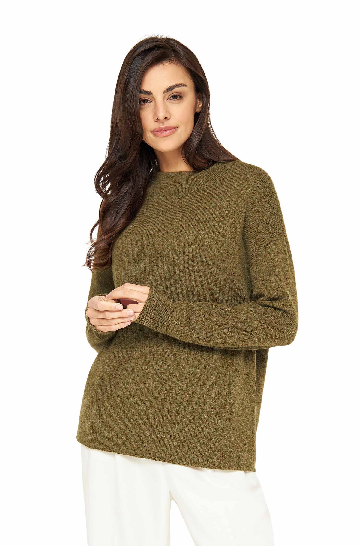 Alpaka Pullover GRAZIA-olivgrün