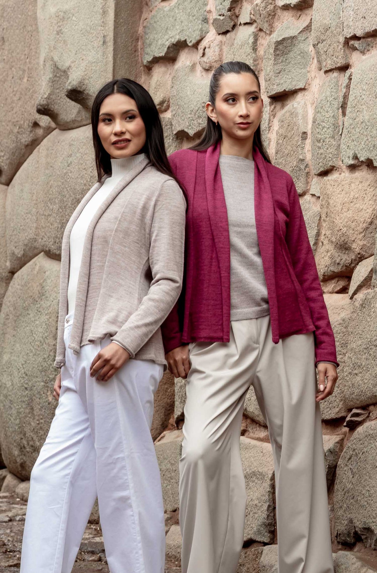 Alpaka Strickjacke PENELOPE-sand