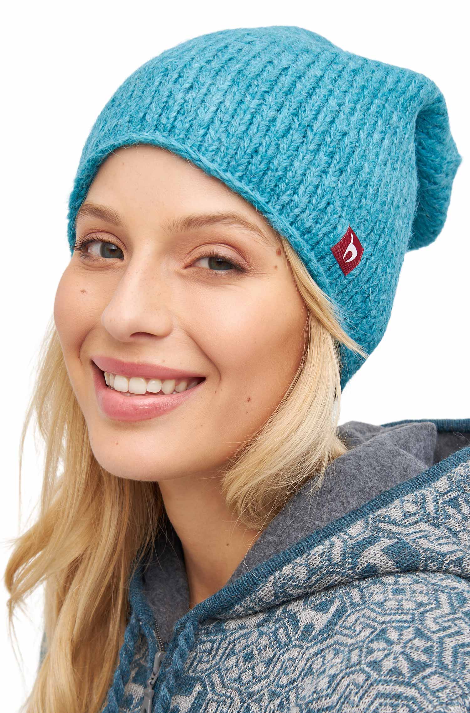 Alpaka Mütze TARIK aus Alpaka und Merino-türkis