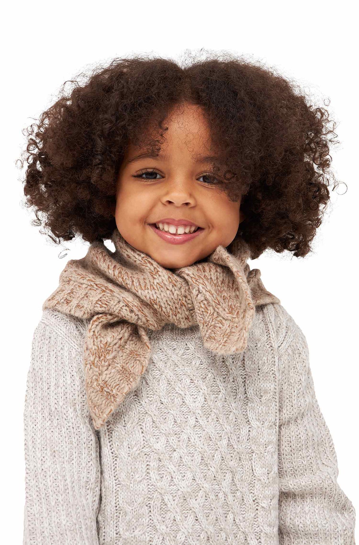Kinder Dreieckschal MOMO-beige