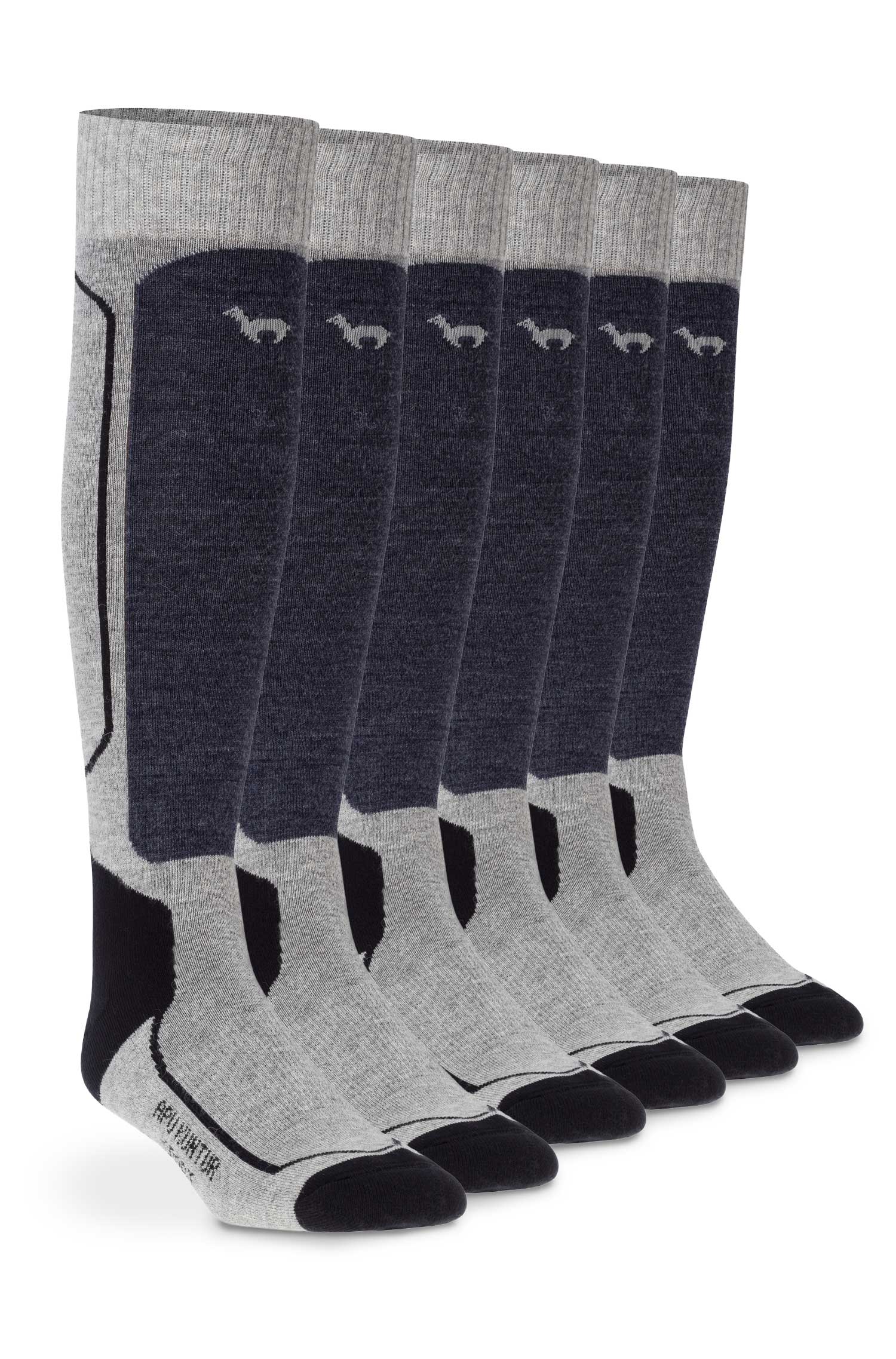 Alpaka Premium SKI- & SPORTSOCKEN 6er Pack aus Alpaka-Baumwoll-Mix-grau