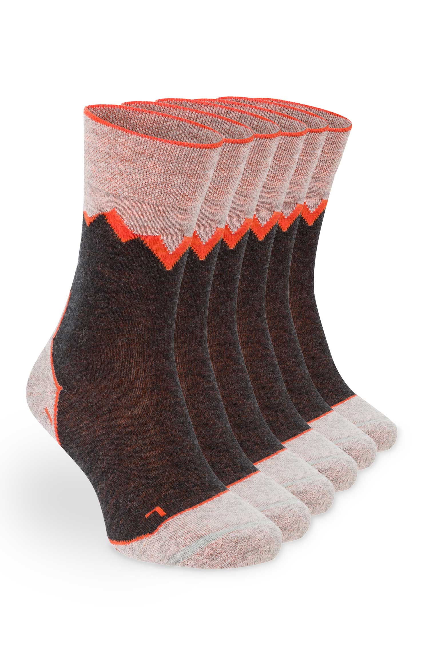 6er-Pack Premium Alpaka WANDERSOCKEN-sand/orange