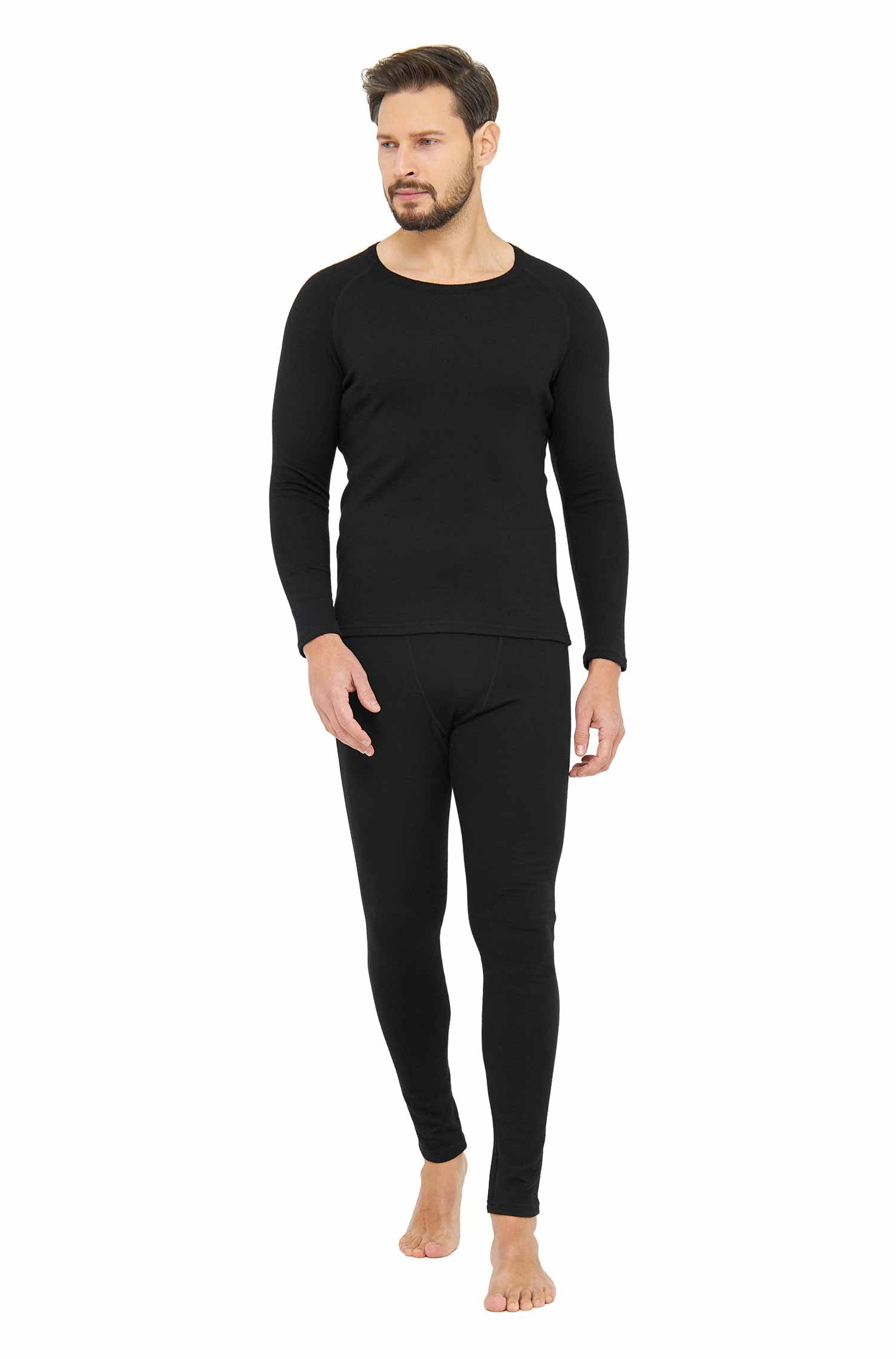 Alpaka Baselayer THERMO Langarm-Shirt für Herren aus Royal Alpaka-schwarz