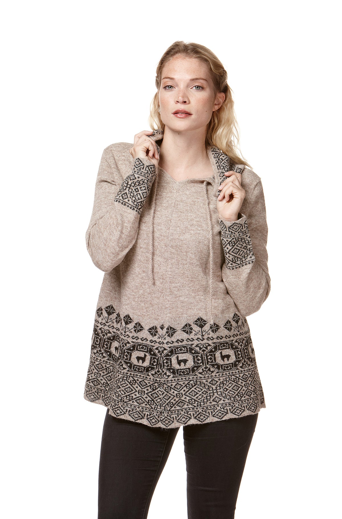 Alpaka Kapuzenpullover DIVINO-sand