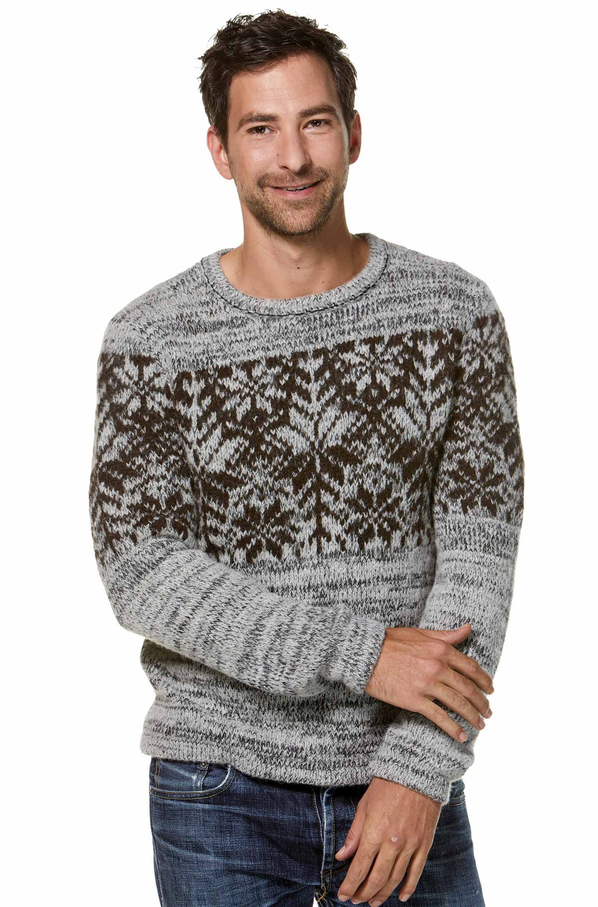 Alpaka Pullover NATURA-hellgrau