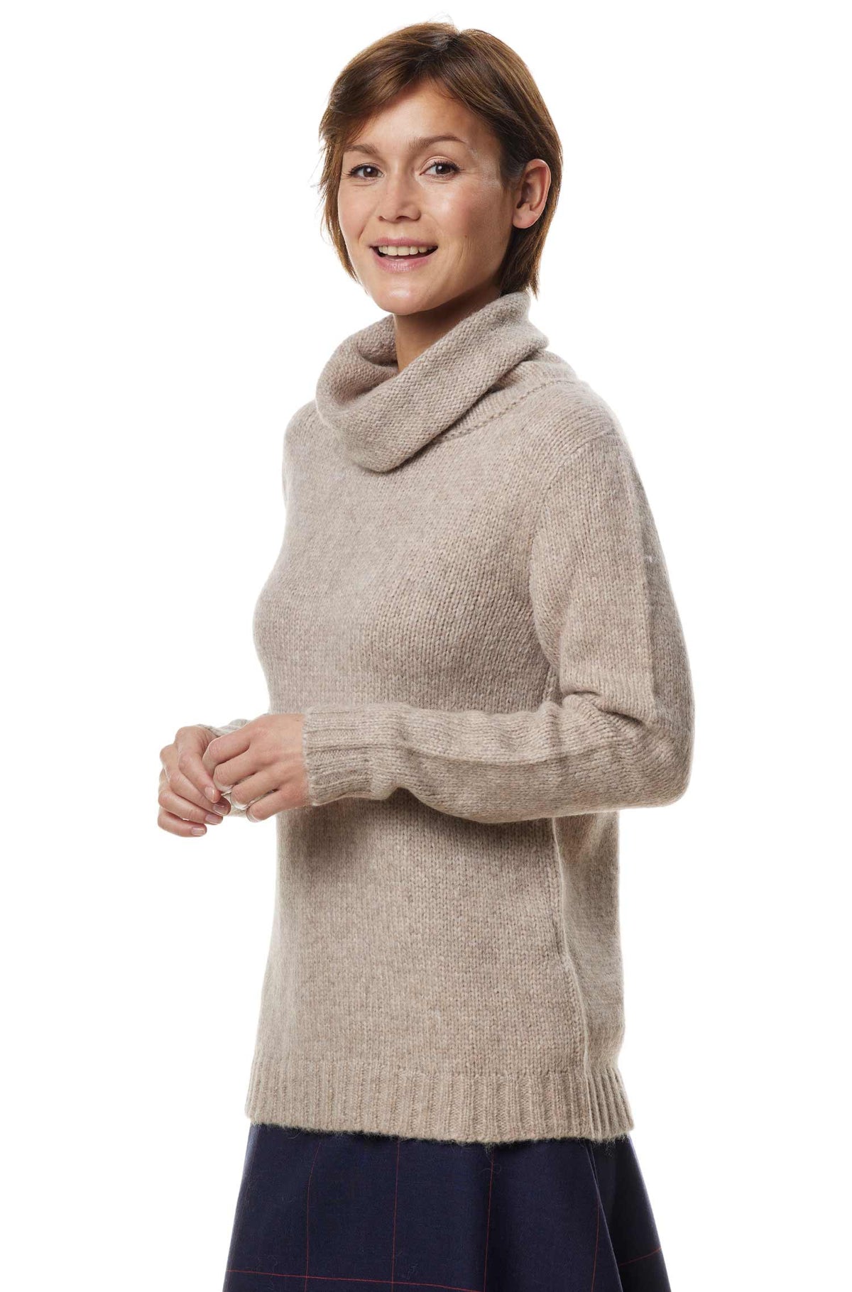 Alpaka Rollkragenpullover ASA-sand