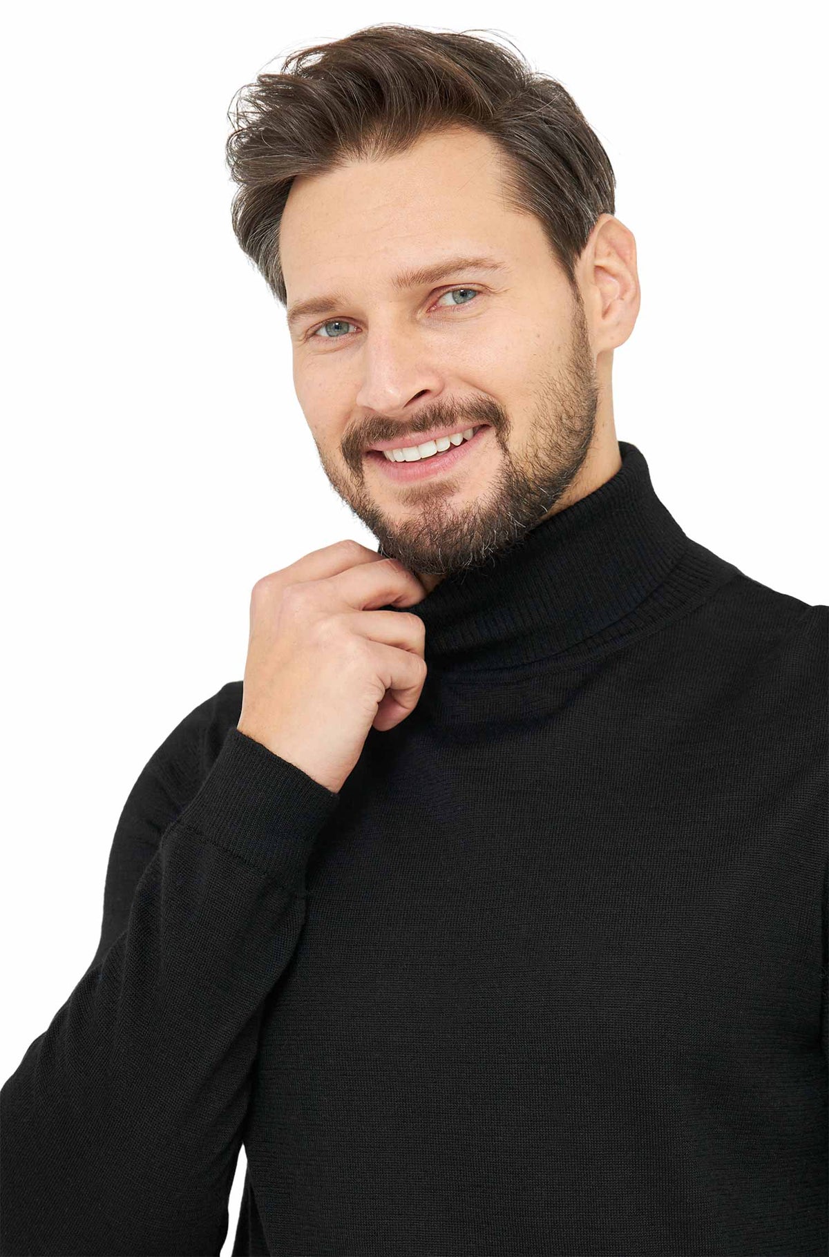 Alpaka Rollkragenpullover MADAI-schwarz