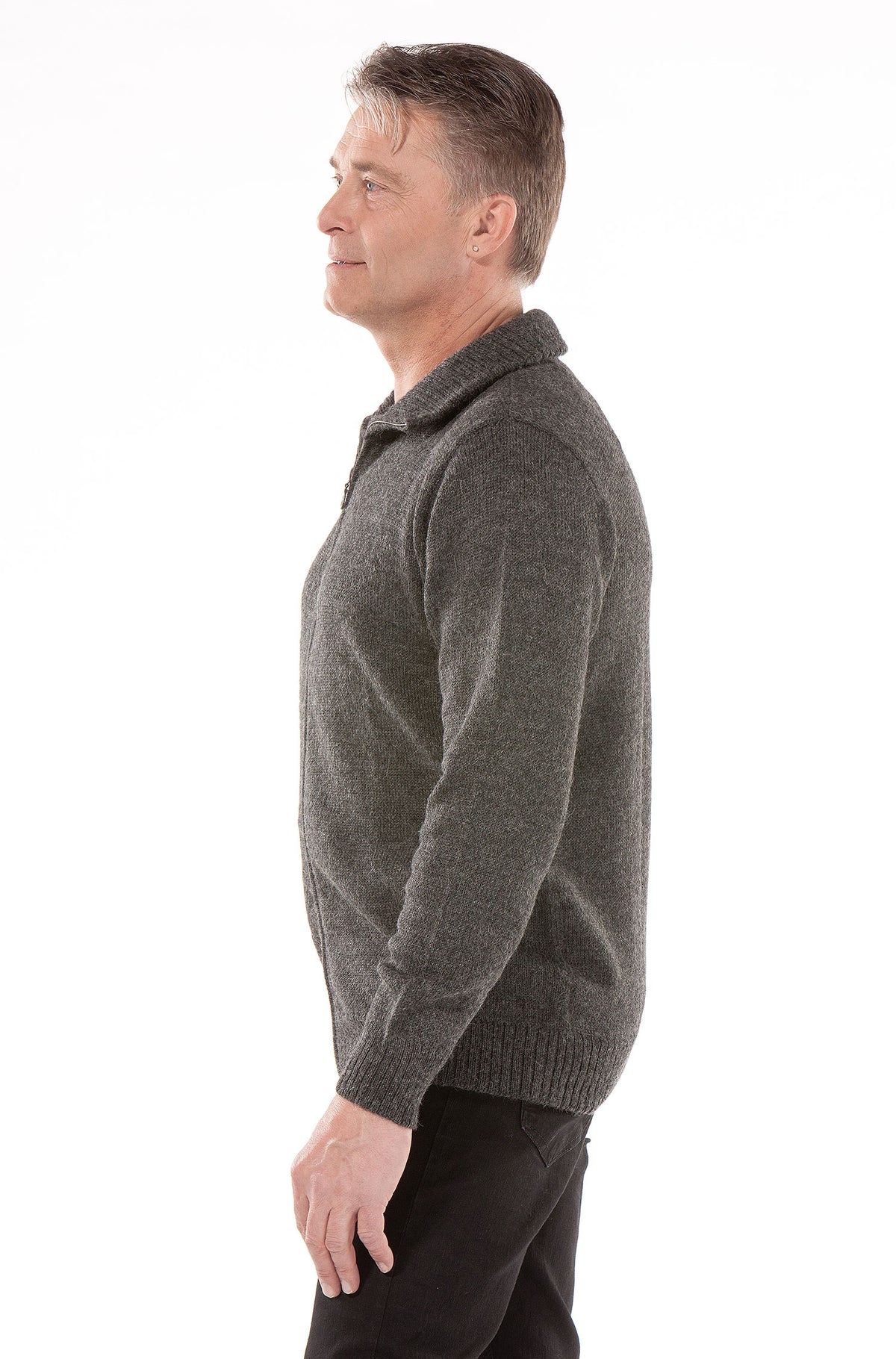 Alpaka Strickjacke RONALDO-schwarz