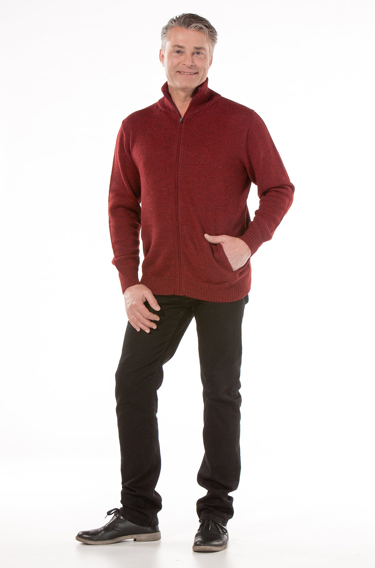 Alpaka Strickjacke RONALDO-schwarz