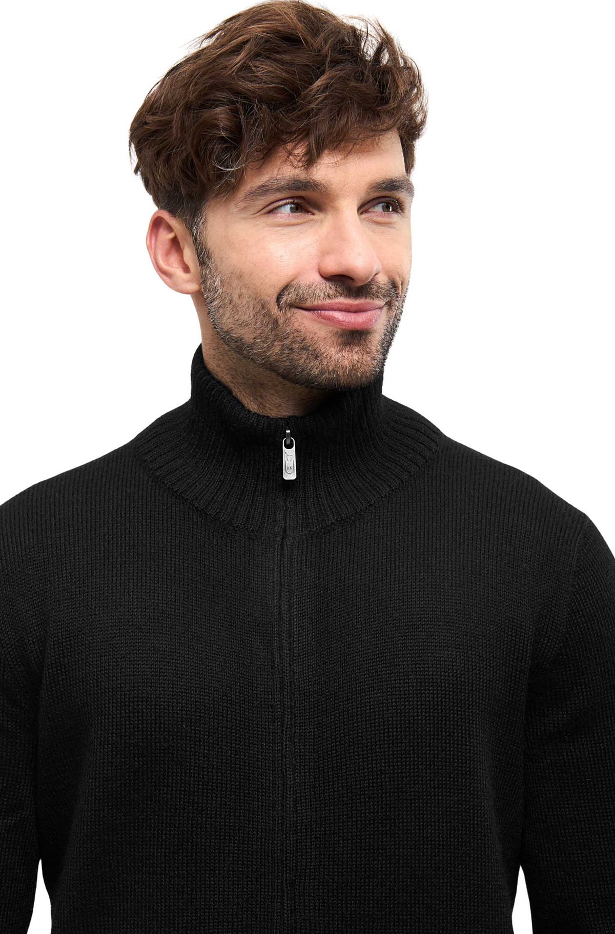 Alpaka Strickjacke RONALDO-schwarz