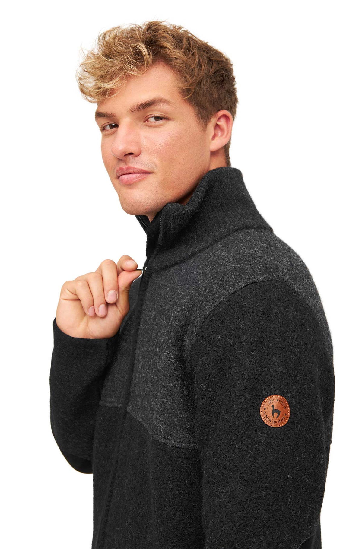 Alpaka Filzjacke OLIVER-schwarz