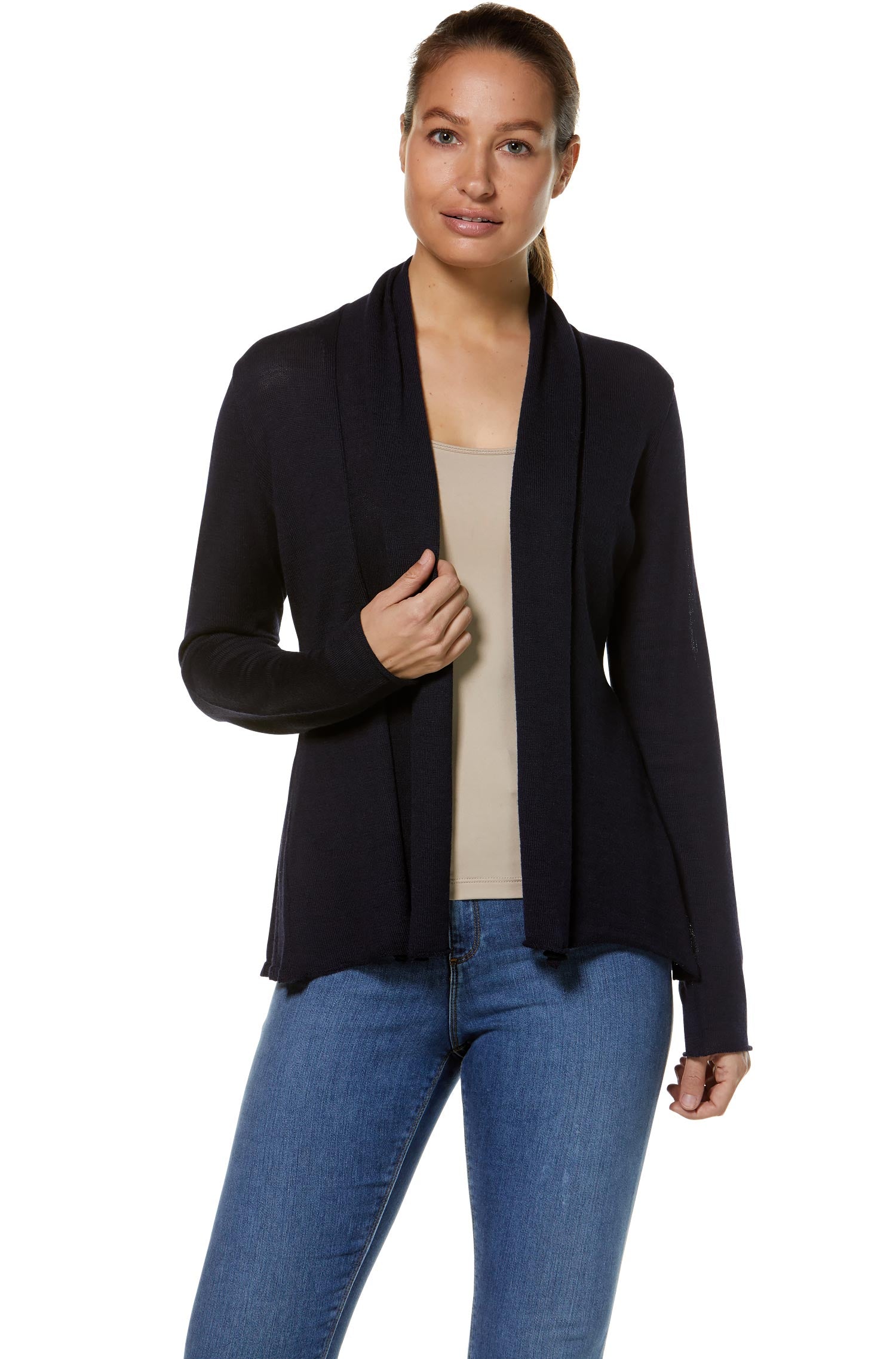 Alpaka Strickjacke PENELOPE aus 100% Baby Alpaka-schwarz