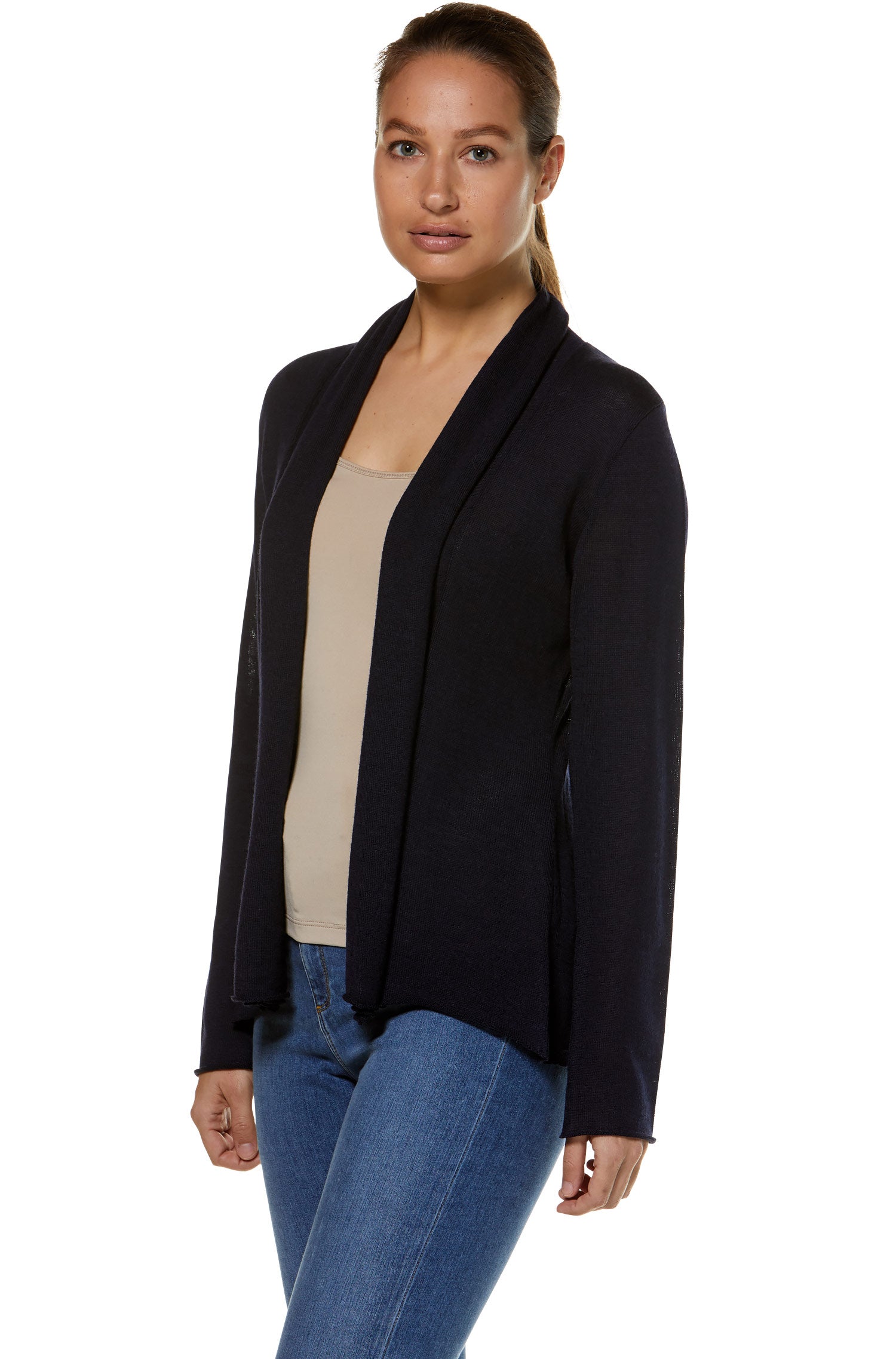 Alpaka Strickjacke PENELOPE aus 100% Baby Alpaka-schwarz