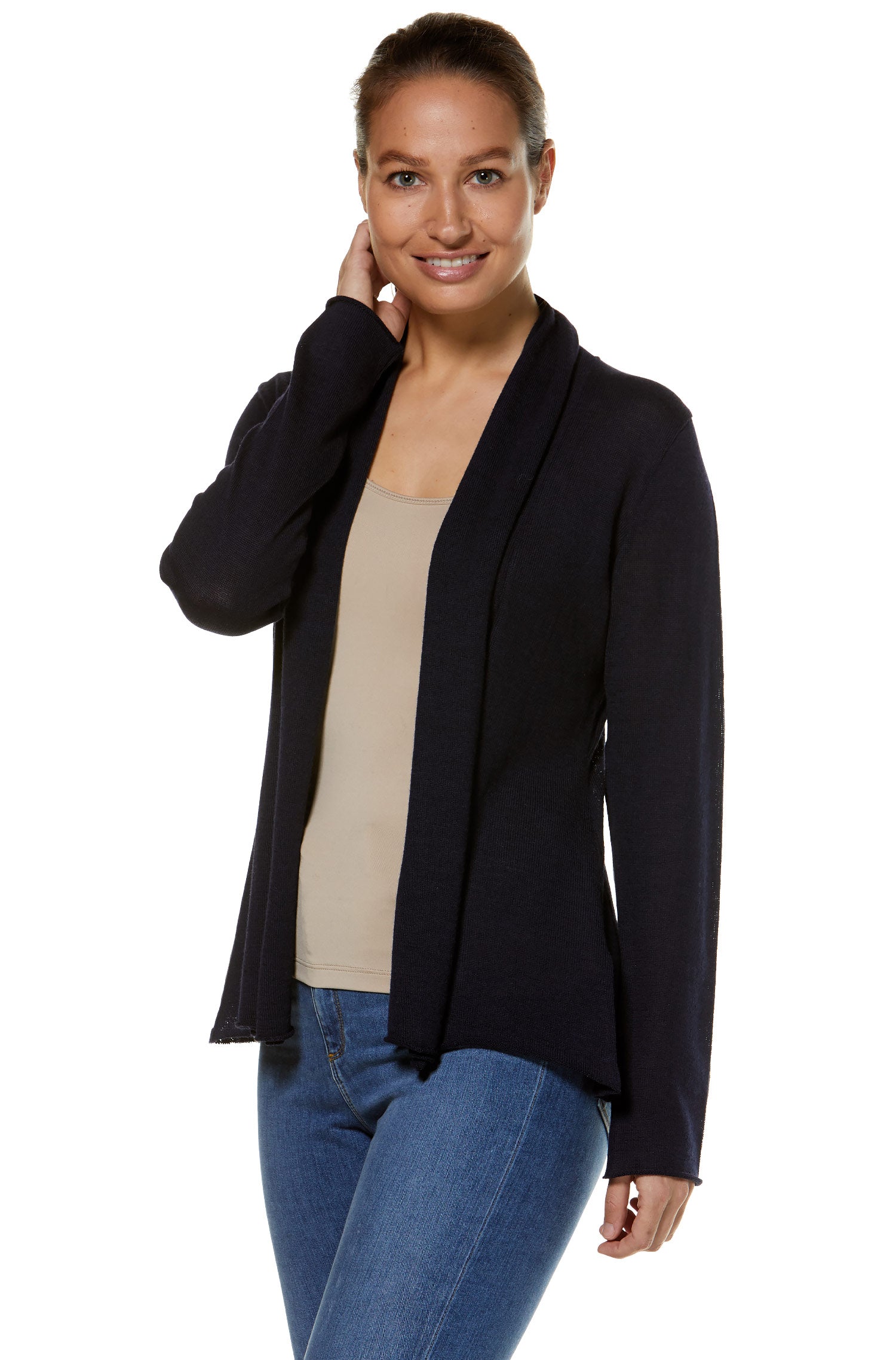 Alpaka Strickjacke PENELOPE aus 100% Baby Alpaka-schwarz