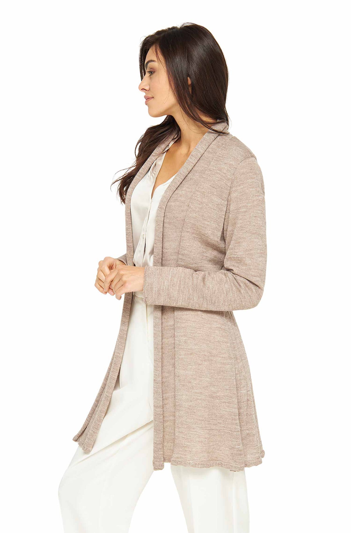 Alpaka Strickjacke PENELOPE-sand