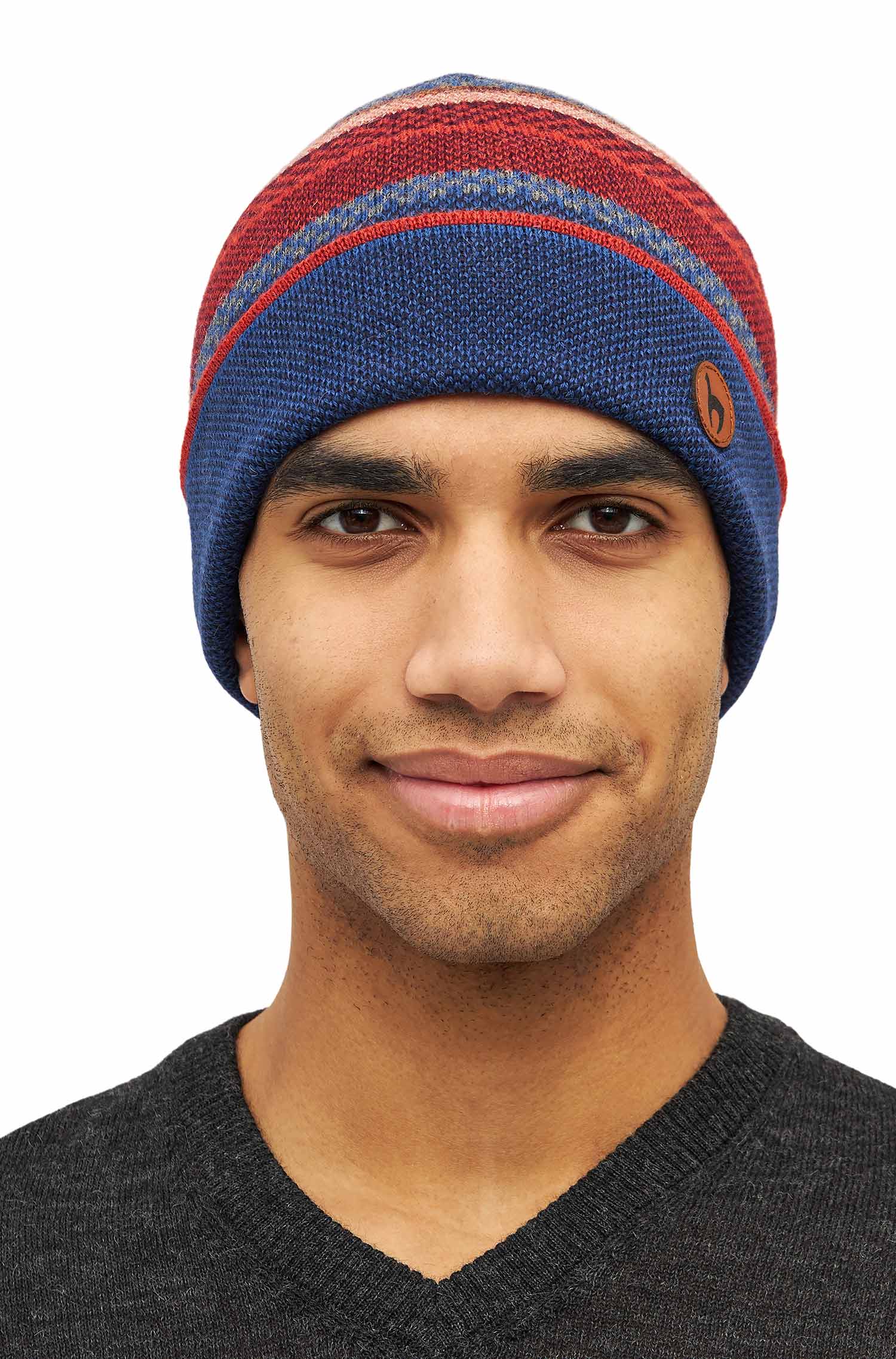 Alpaka Mütze KYARA aus 100% Baby Alpaka-rusty blue