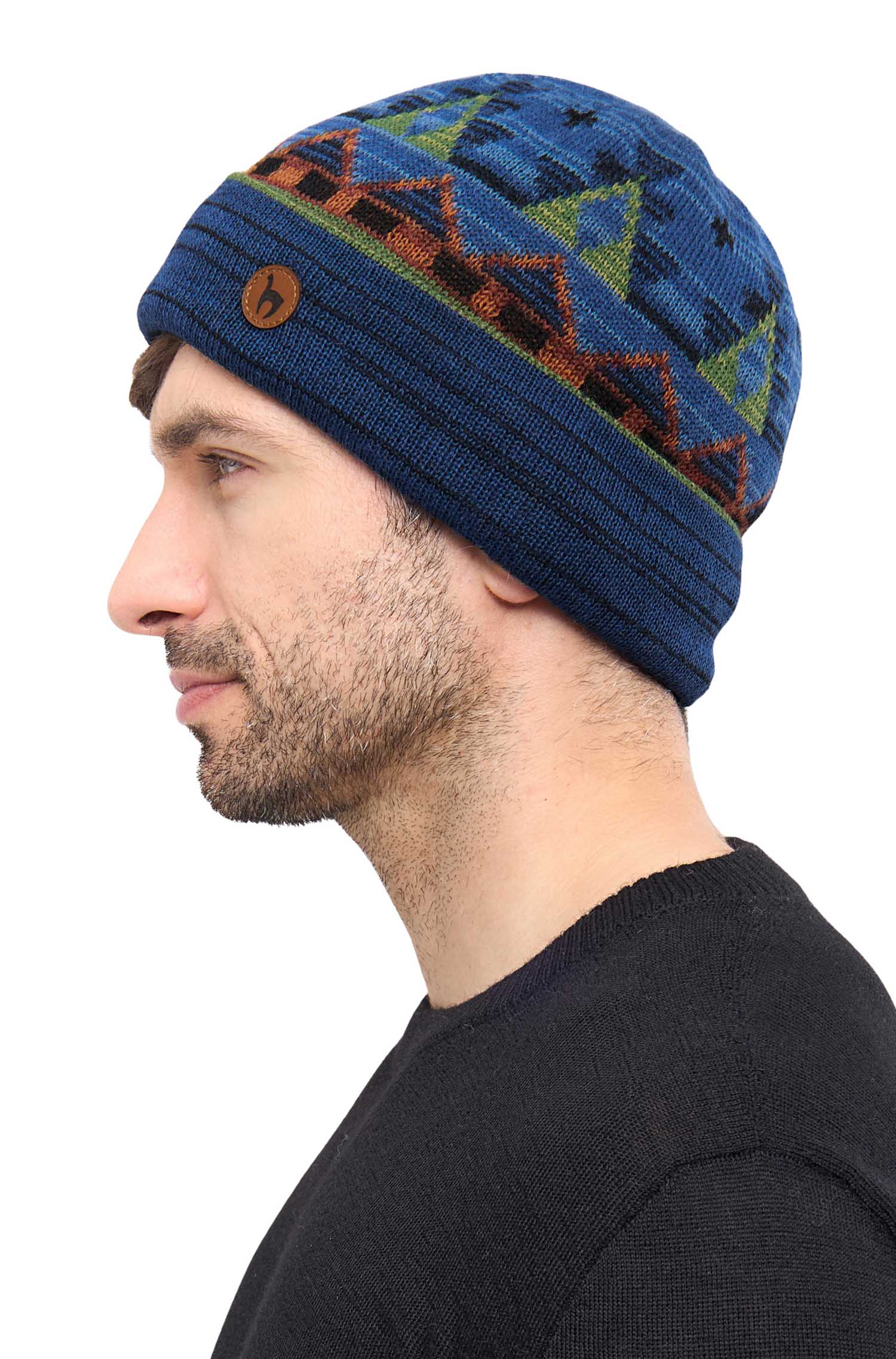 Alpaka Mütze KUYCHI aus 100% Baby Alpaka-blau