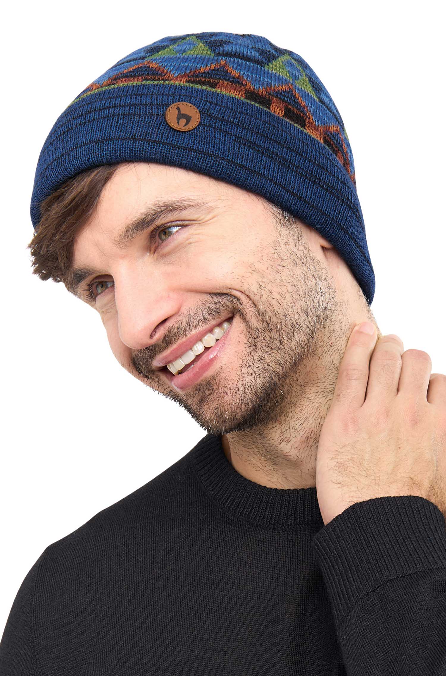 Alpaka Mütze KUYCHI aus 100% Baby Alpaka-blau