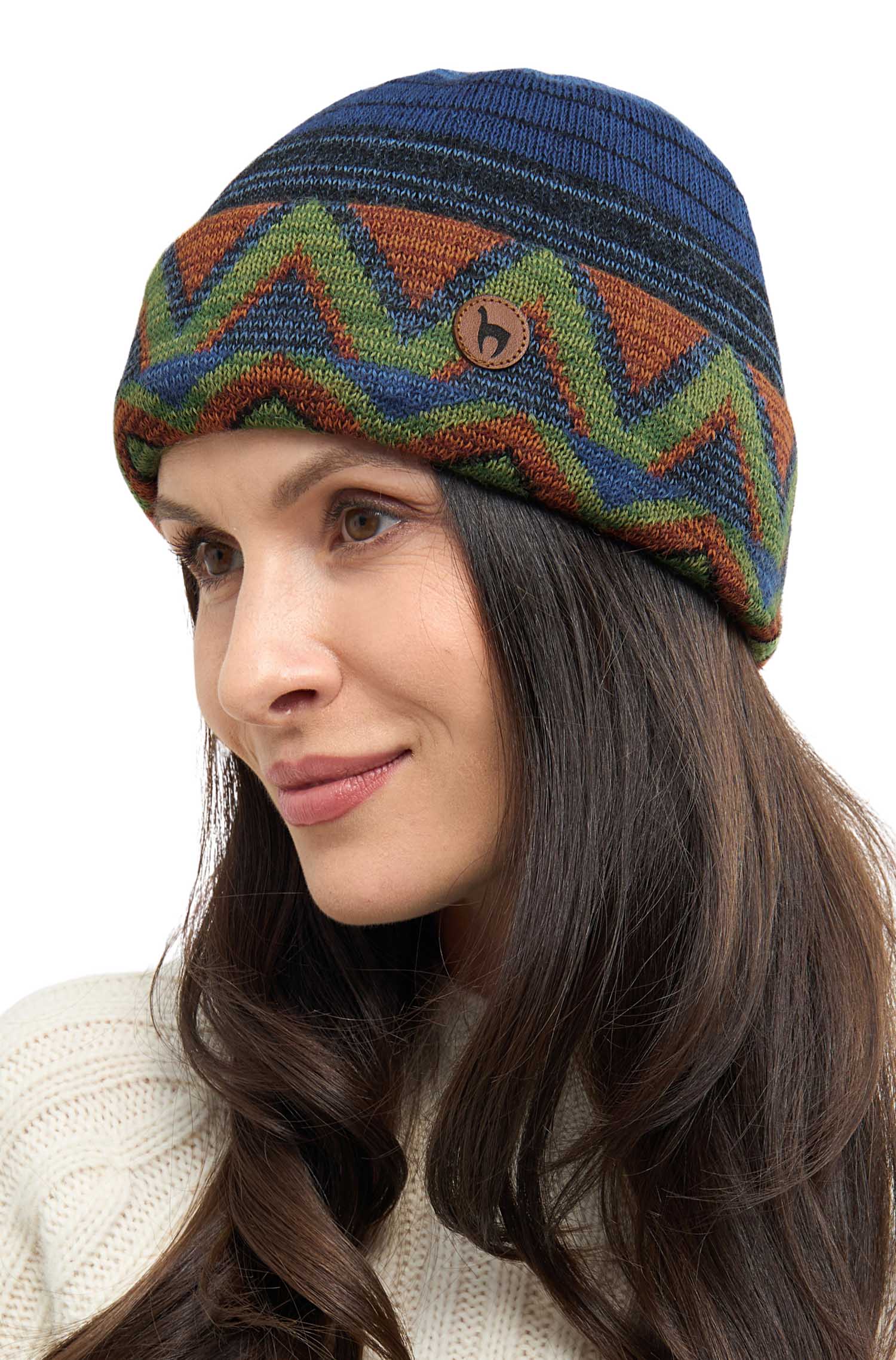 Alpaka Mütze KUYCHI aus 100% Baby Alpaka-blau