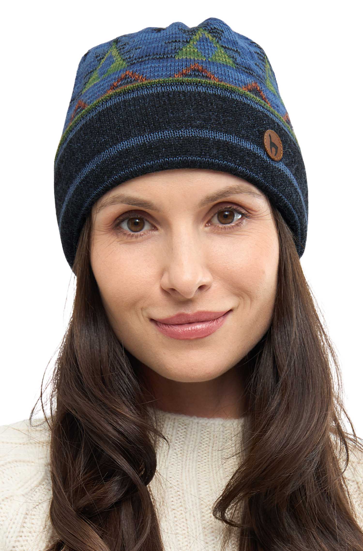 Alpaka Mütze KUYCHI aus 100% Baby Alpaka-blau