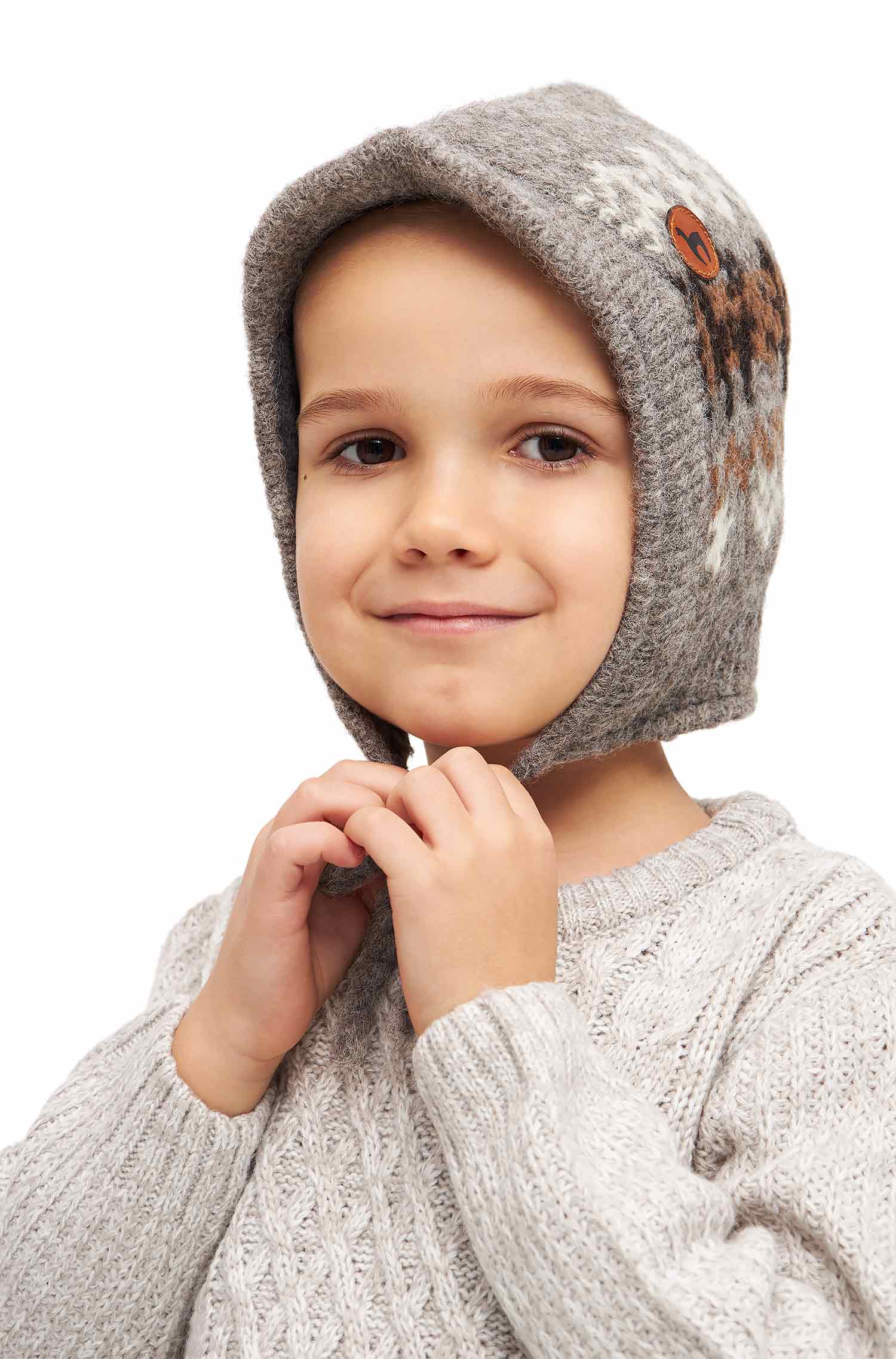 Alpaka Mütze NATURA aus 100% ungefärbtem Alpaka-anthrazit