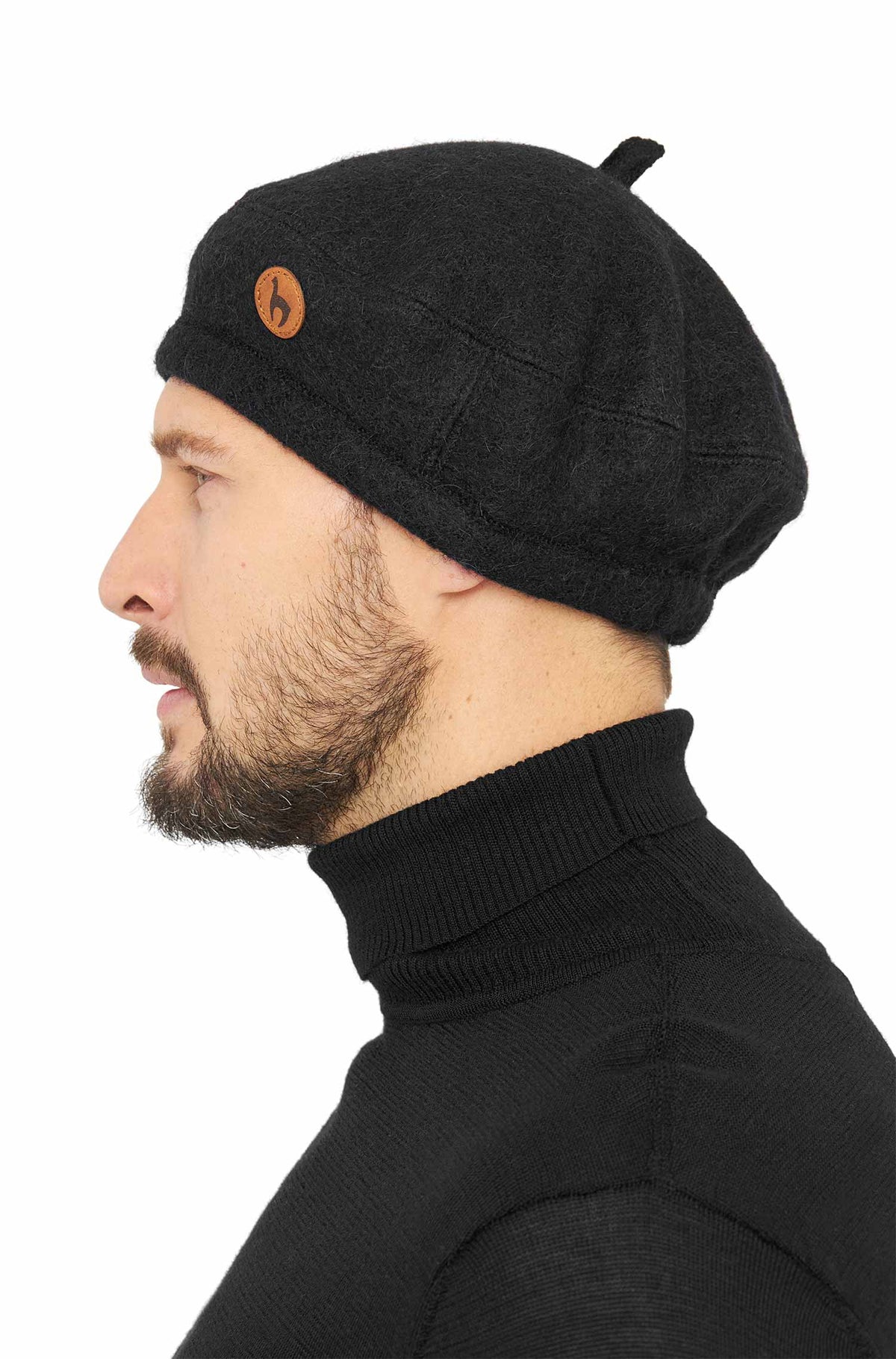 Alpaka Baskenmütze BERET-schwarz
