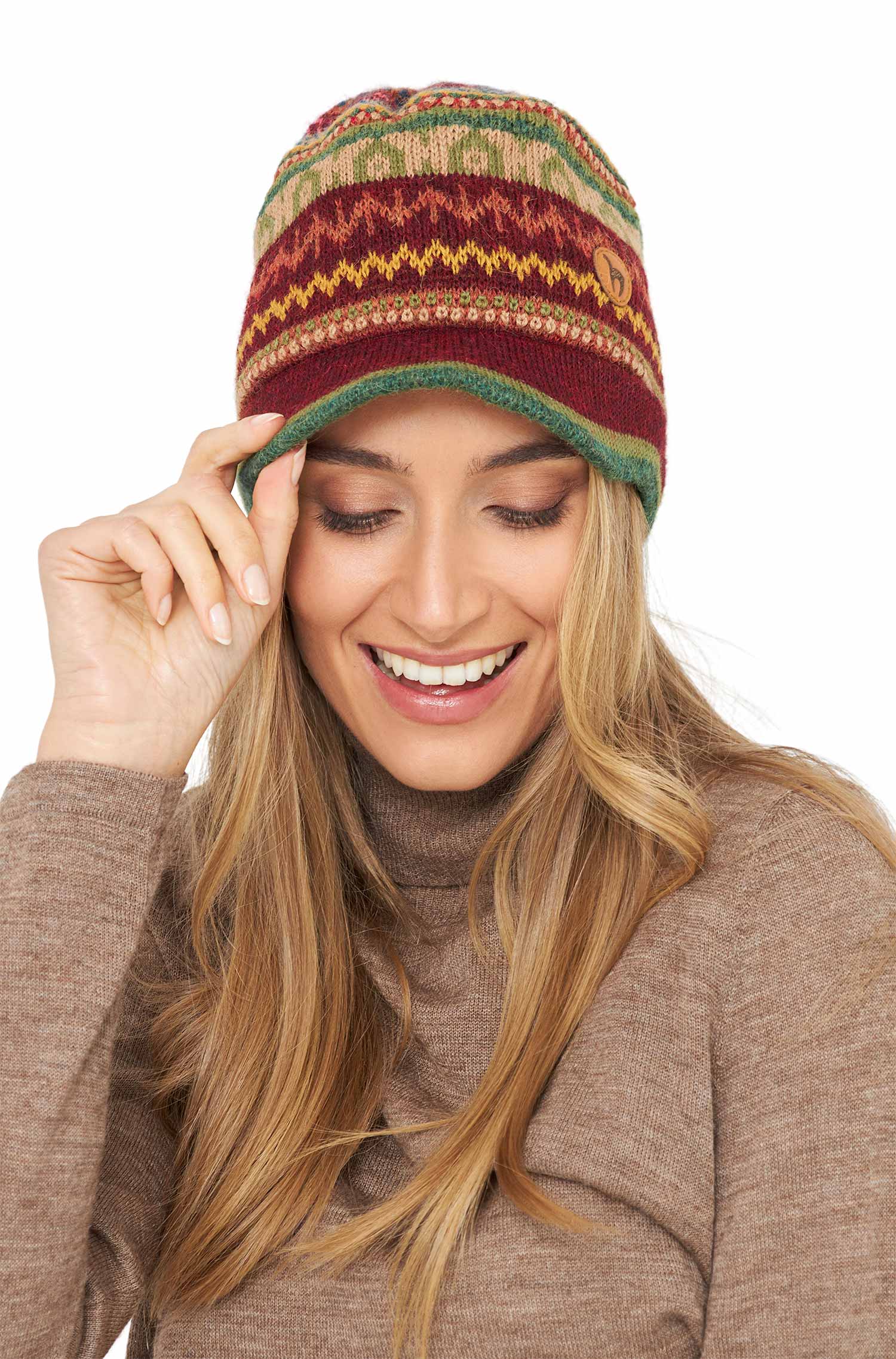 Alpaka Schirm-Mütze LUNA aus 100% Baby Alpaka-luna