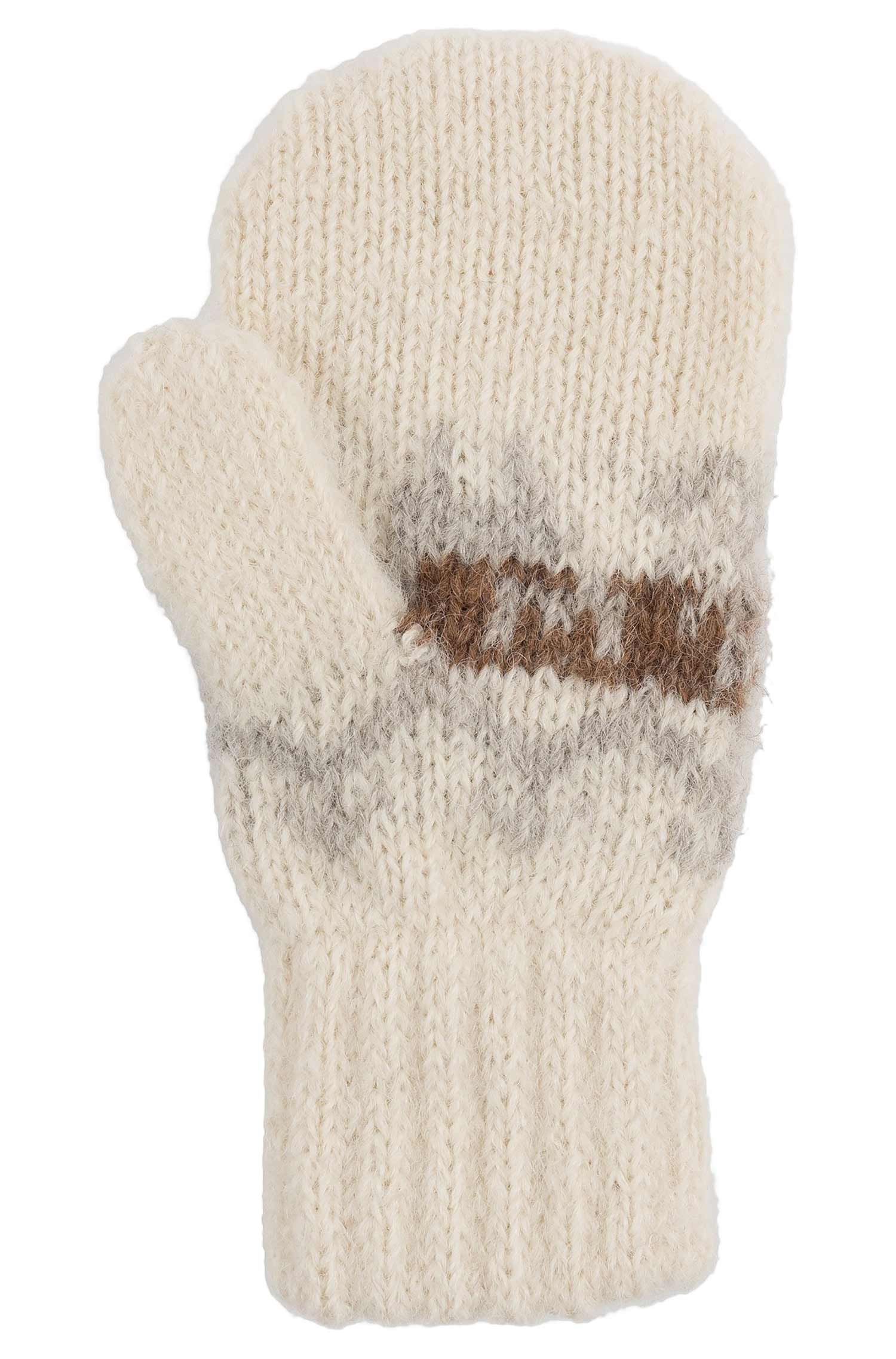 Alpaka Fausthandschuhe NATURA (Kinder 4-6 Jahre) aus 100% Alpaka Superfine-weiss