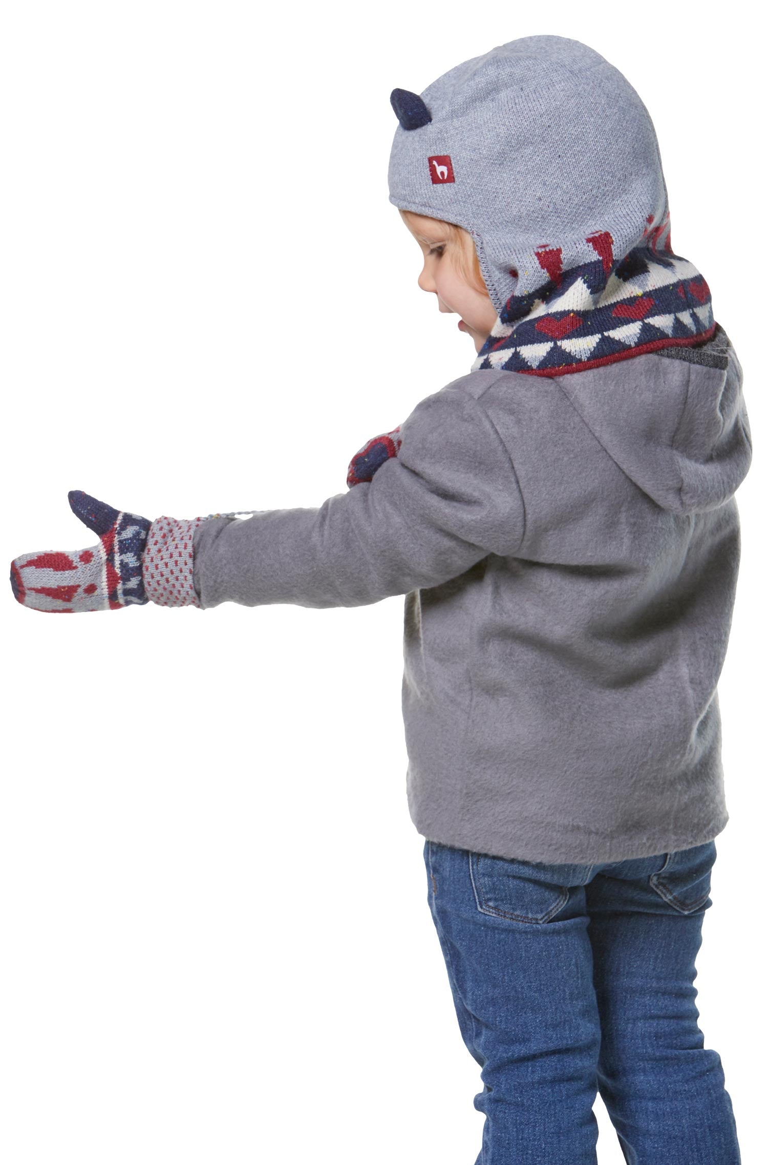 Alpaka Fäustlinge ELI (Baby 8-14 Monate) aus 70% Baumwolle-grau