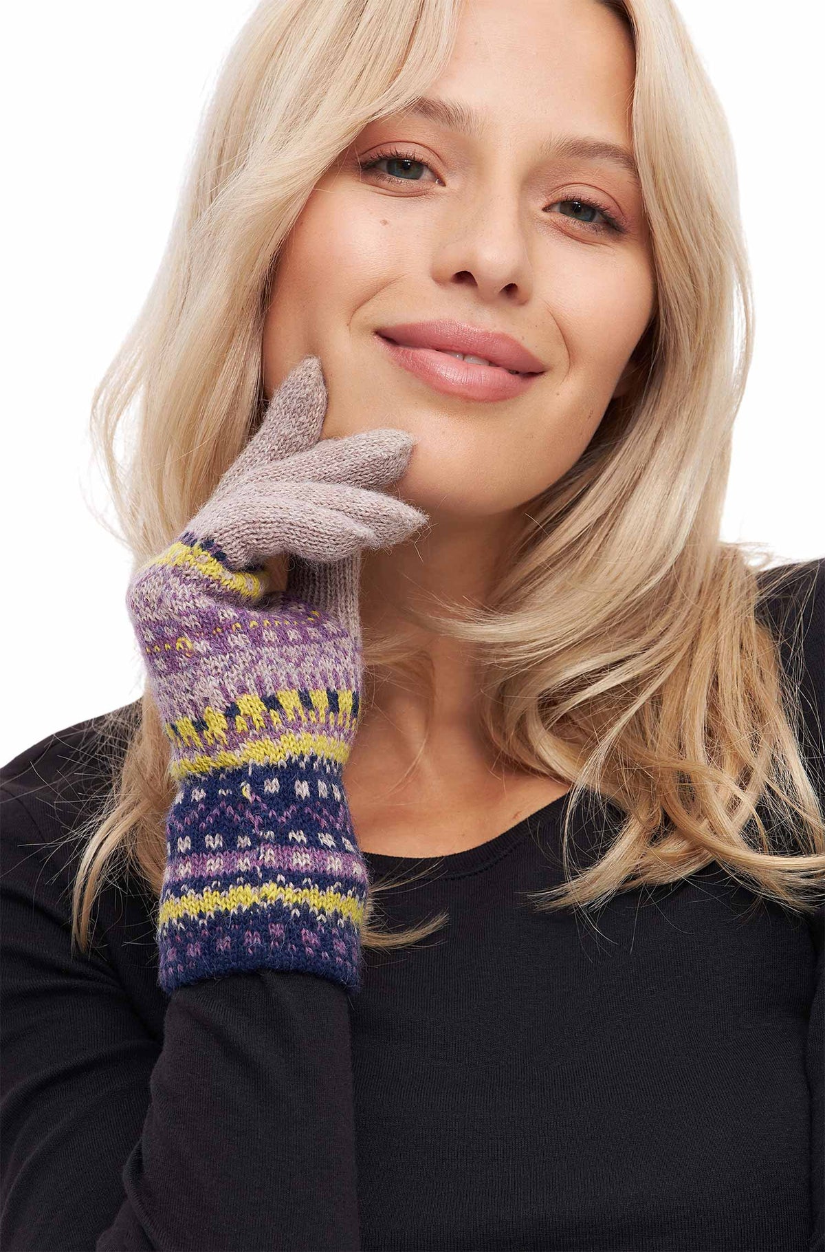 Alpaka Handschuhe DILAYA-sand multi