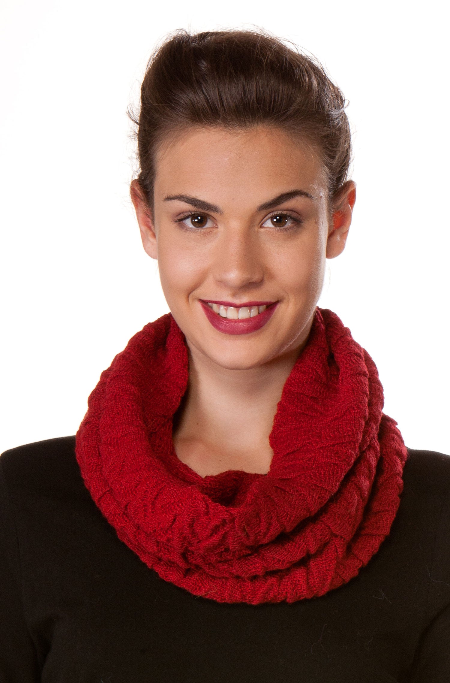 Alpaka BIESEN Ringschal aus 100% Baby Alpaka-purpur