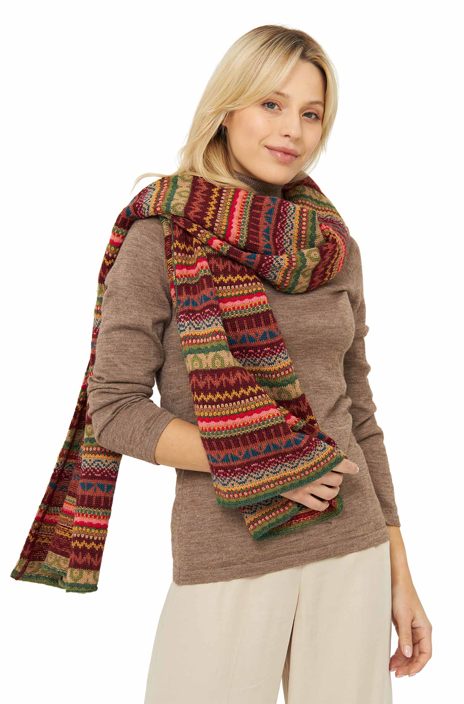 Alpaka Strick-Schal LUNA XXL  aus 100% Baby Alpaka-luna