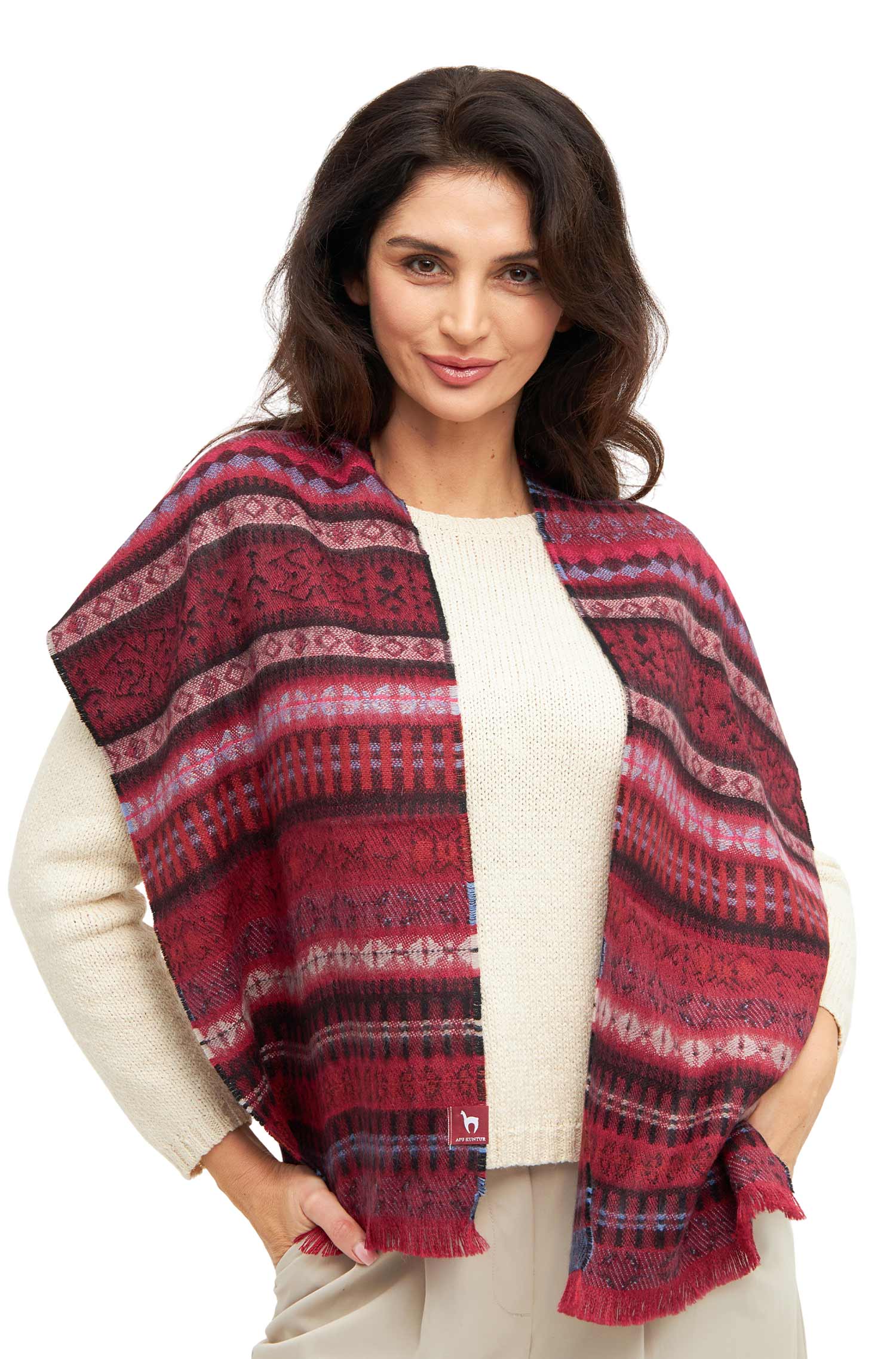 Alpaka Webschal PUKA aus 100% Baby Alpaka-puka