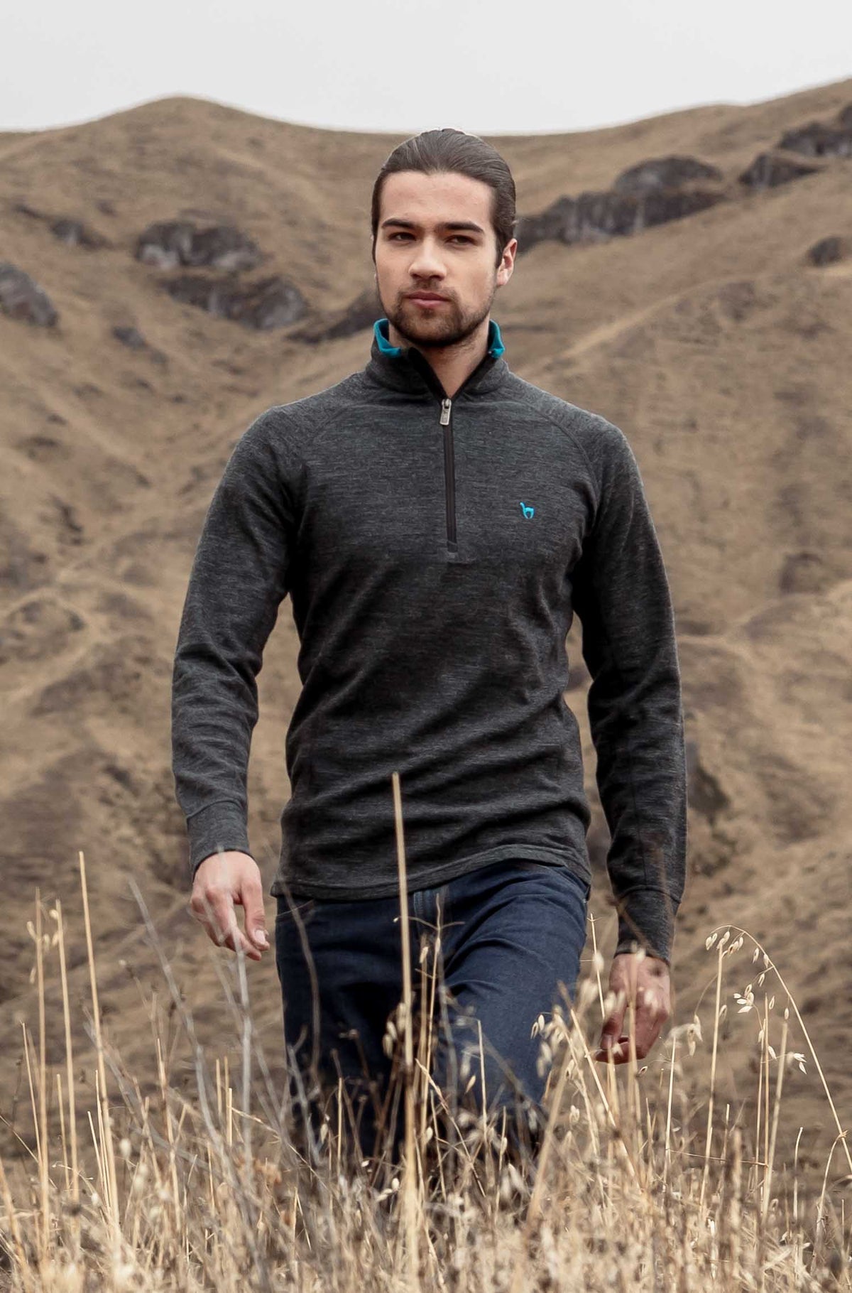 Alpaka Trekking Pullover THERMO-anthrazit