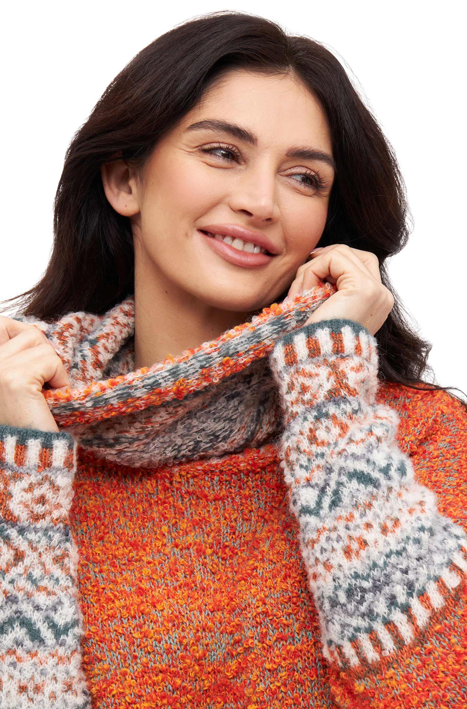 Alpaka Pullover COLORES ANDEN-orange meliert