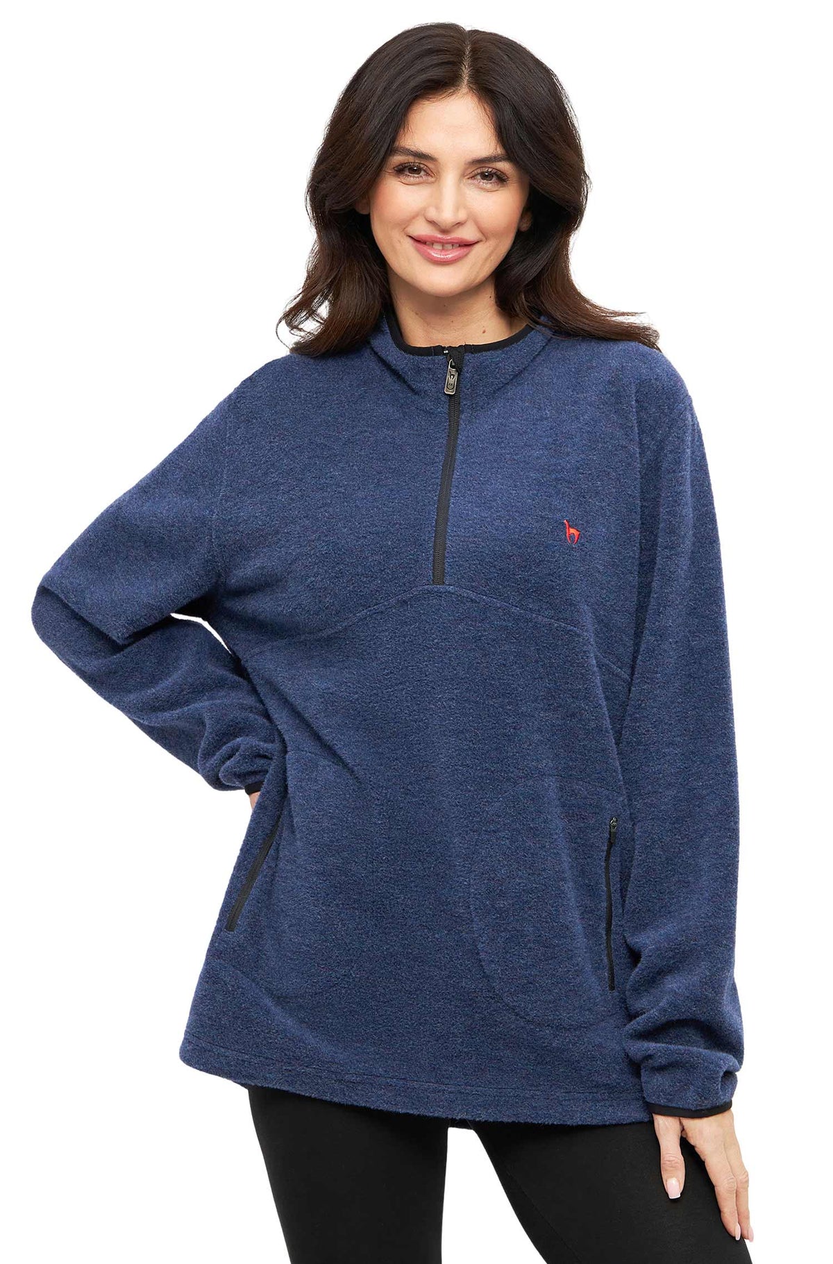 Alpaka Unisex Troyer APU FLEECE-saphirblau