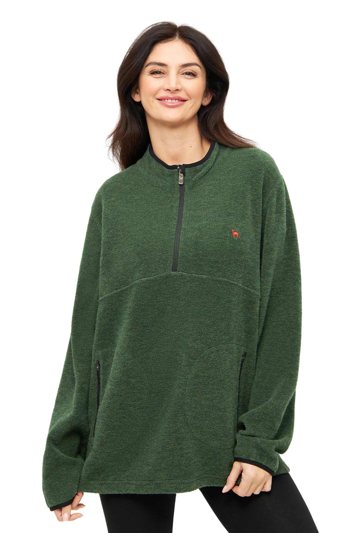 Alpaka Unisex Troyer APU FLEECE-waldgrün