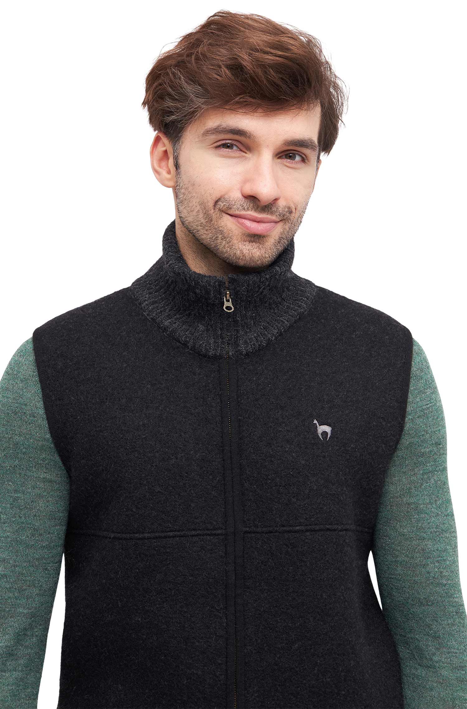 Alpaka Filzweste OLIVER-schwarz