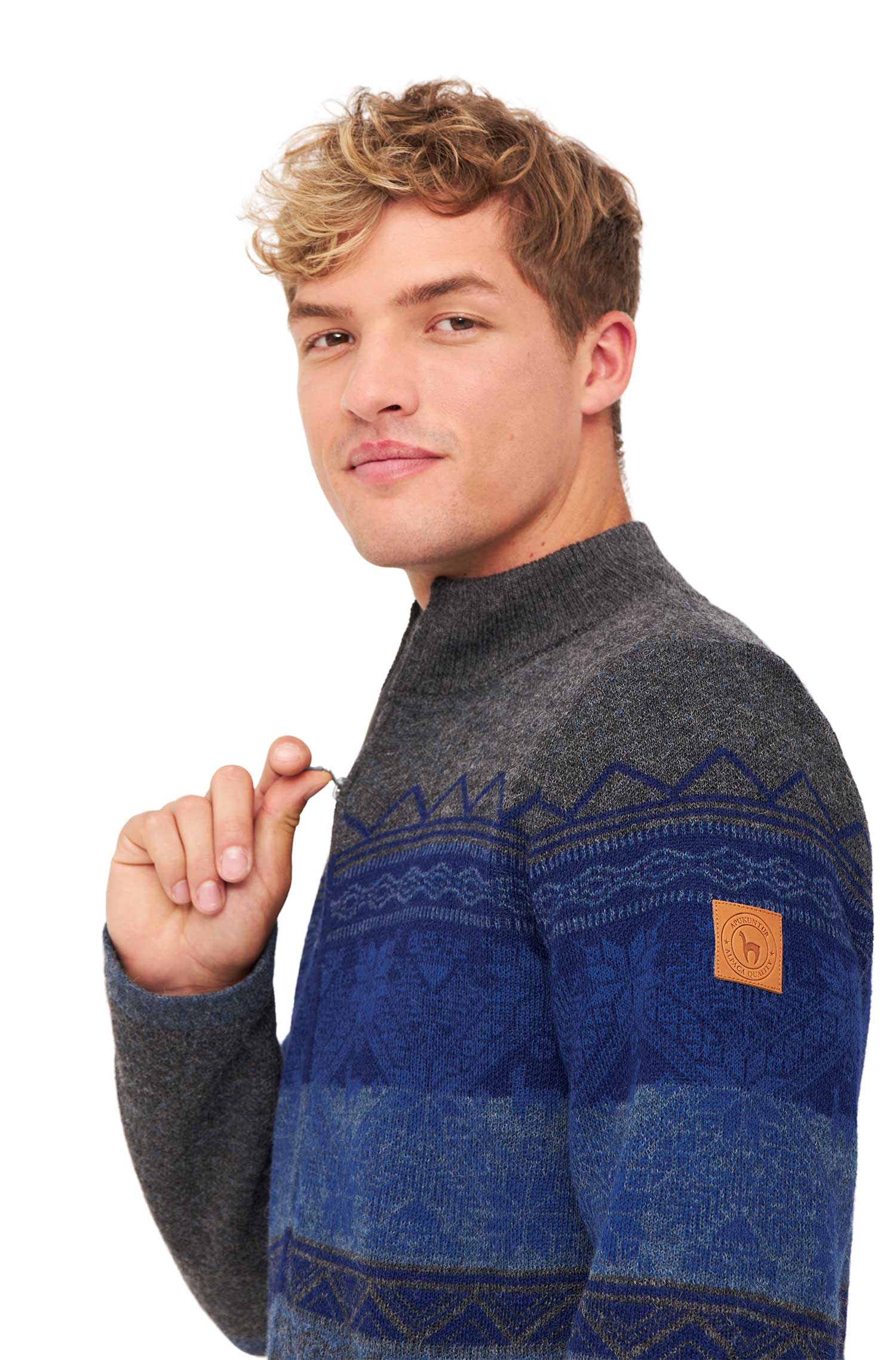 Alpaka Strickjacke GAEL | gefüttert-anthrazit