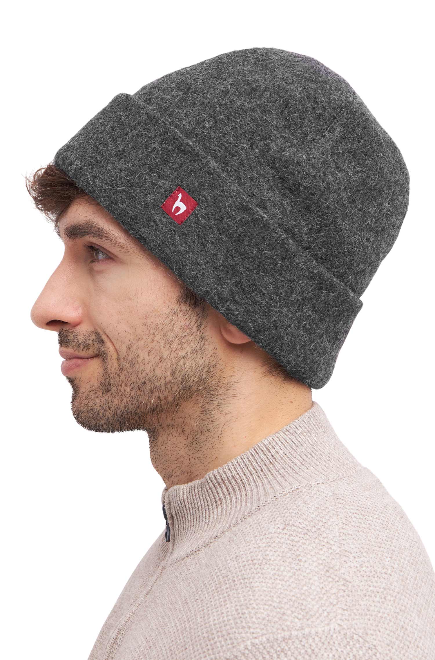 Alpaka Mütze JAGD-grau