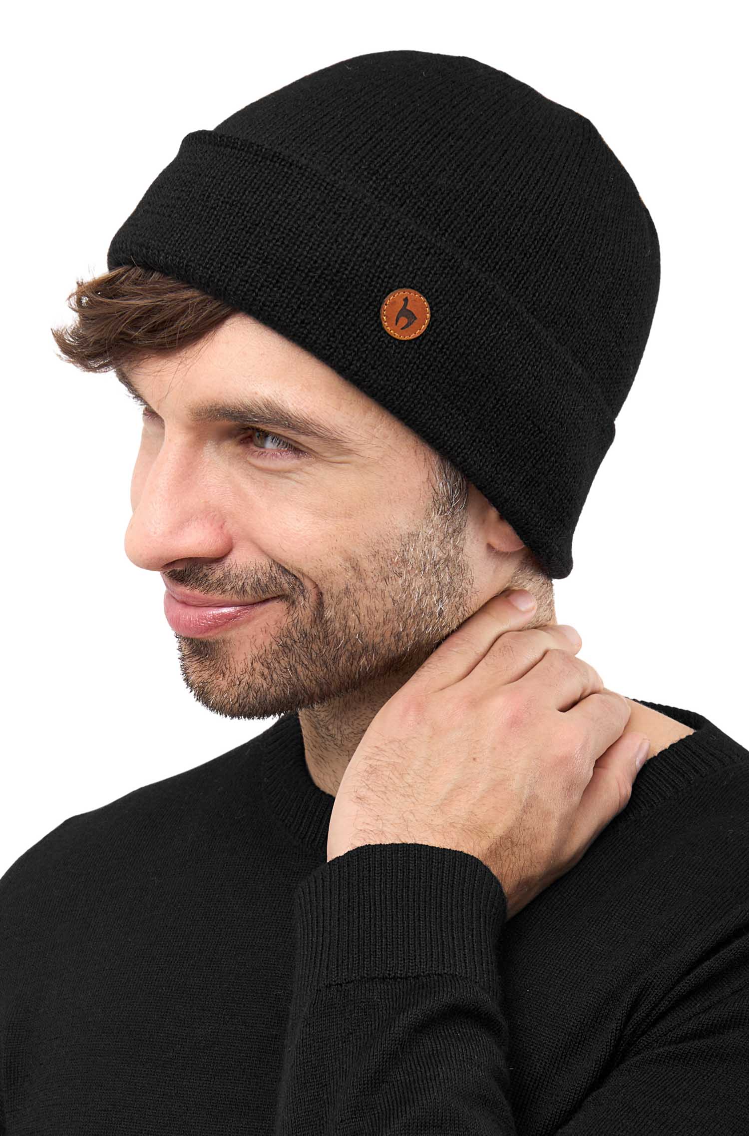 Alpaka Mütze BARK-schwarz
